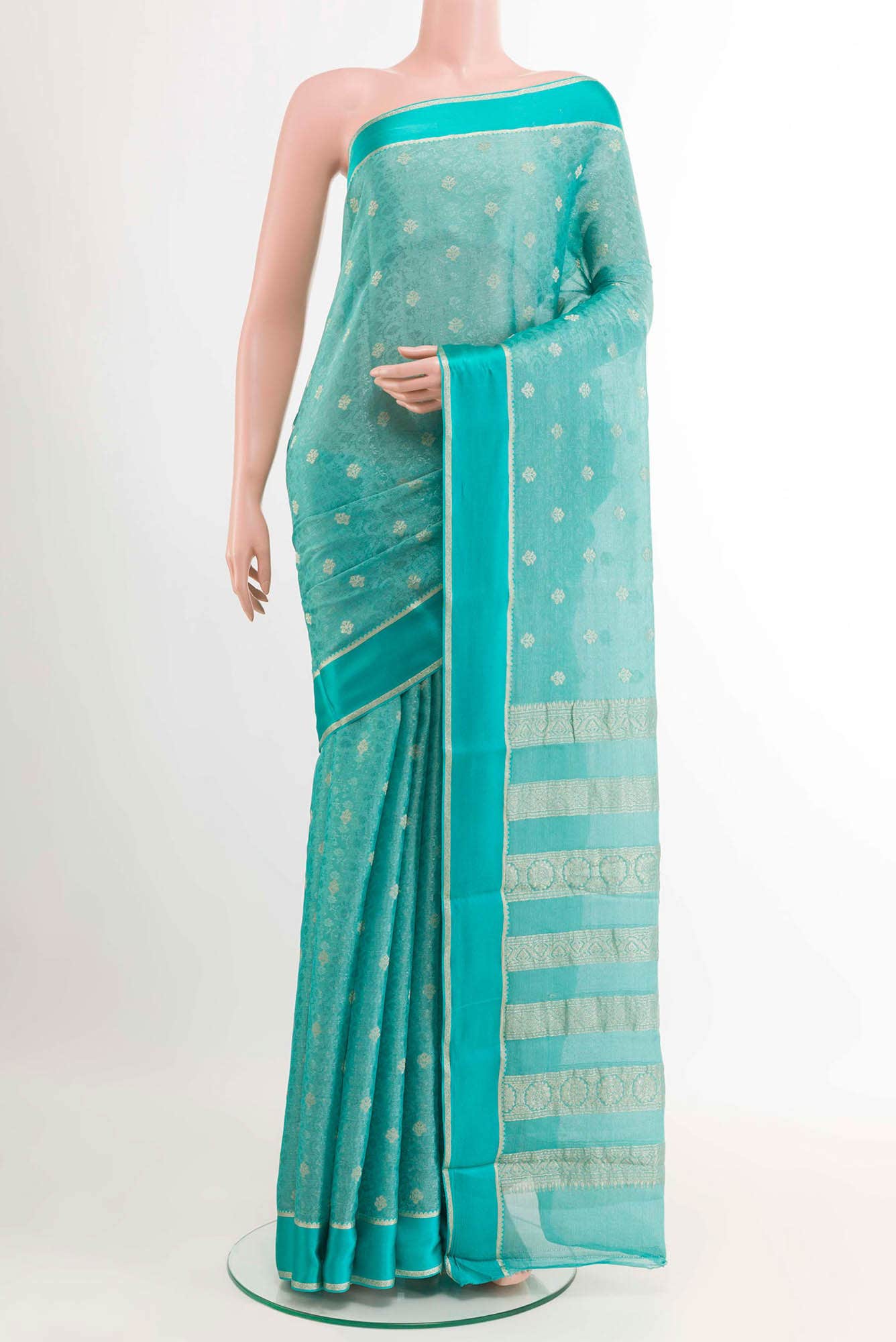 Blue Georgette Saree