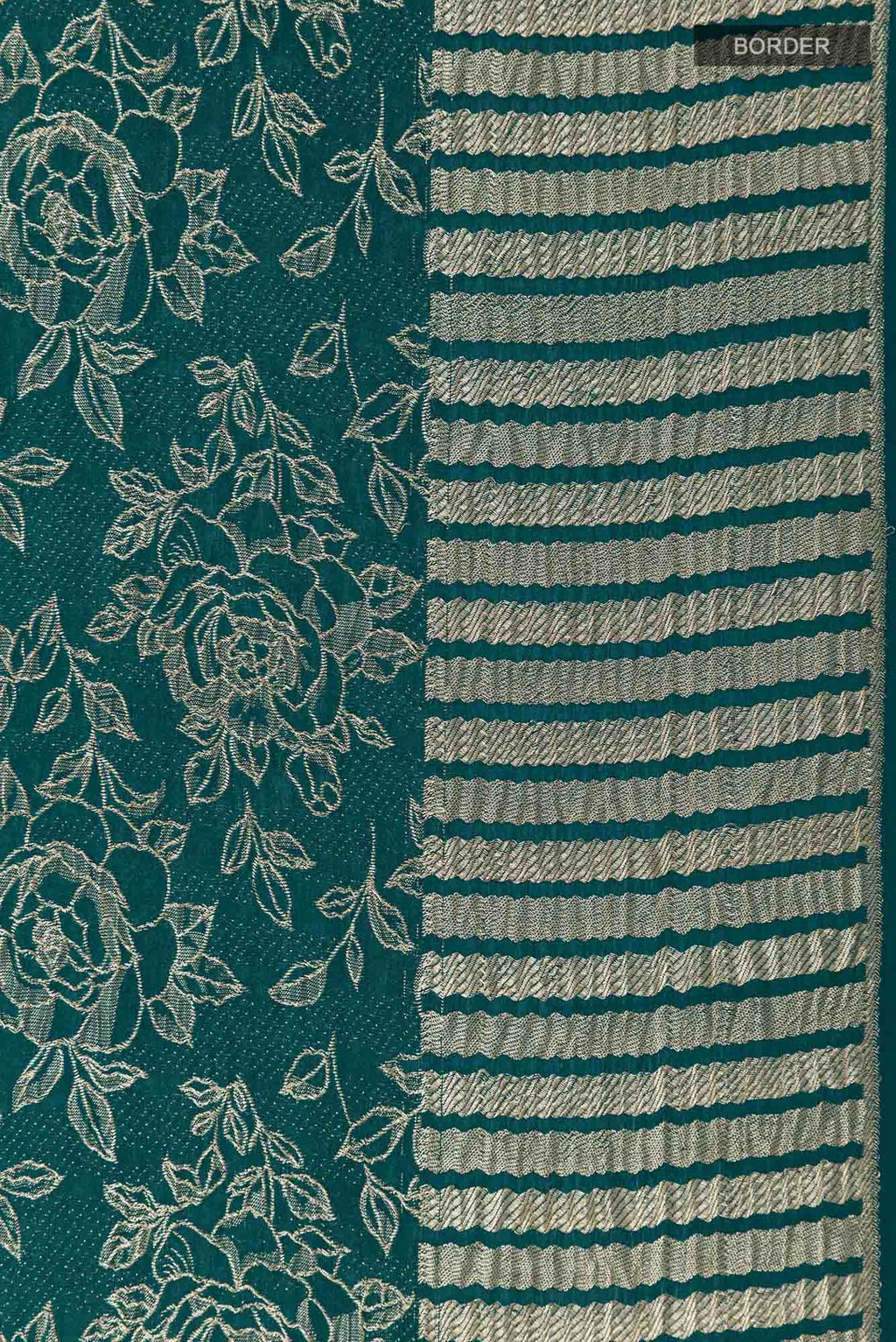 Peacock Blue Mysore Crepe Saree