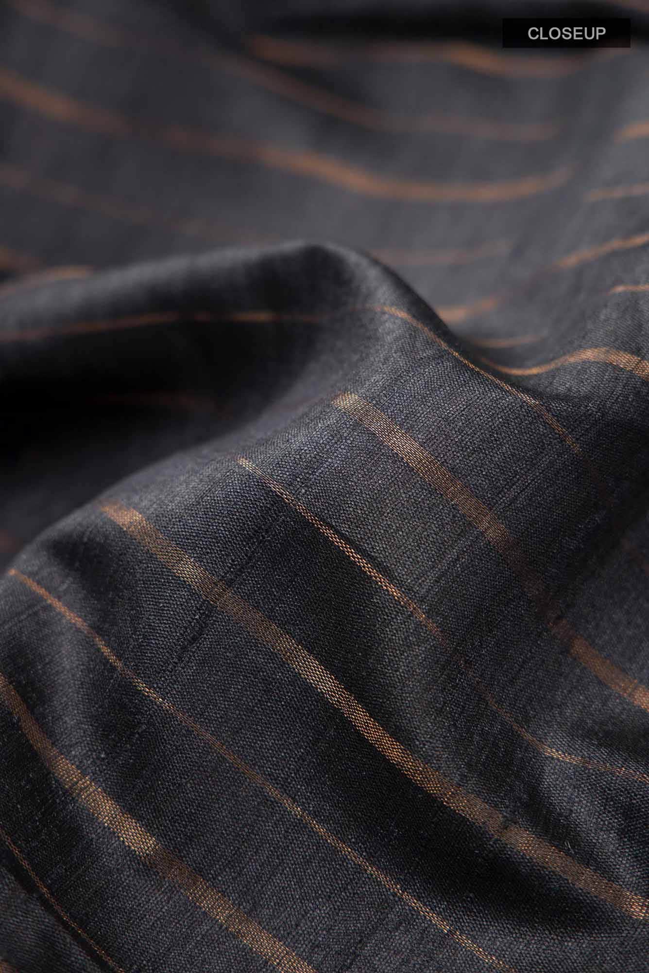 Black Bhagalpuri Tussar Silk Saree