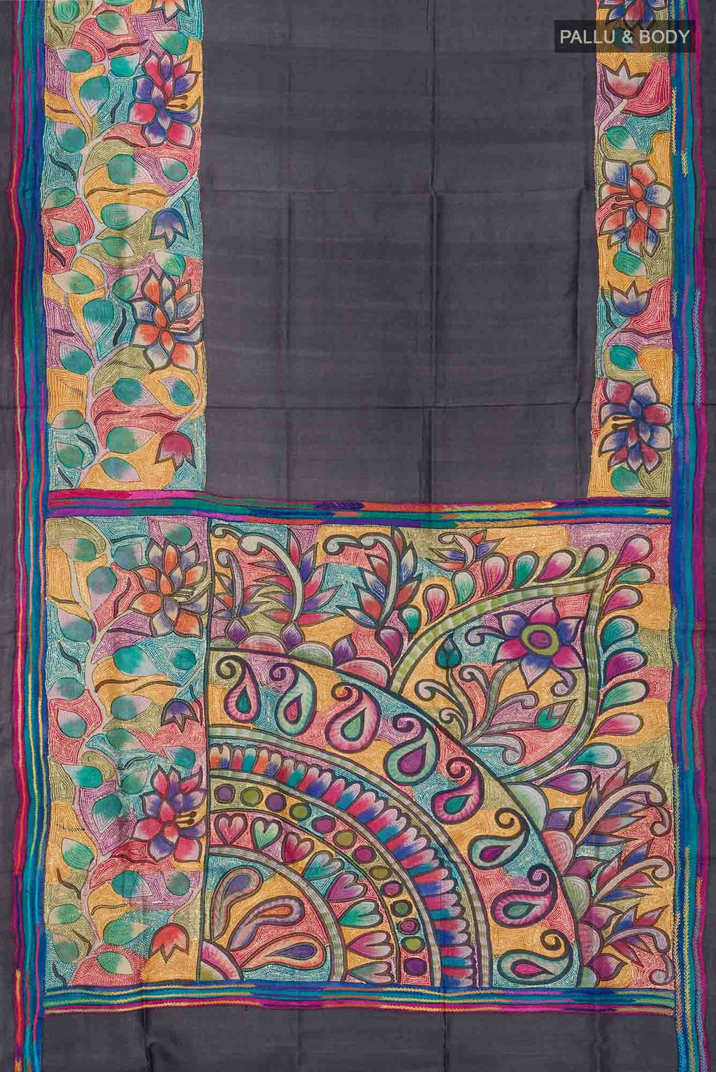Black Bhagalpuri Tussar Silk Saree
