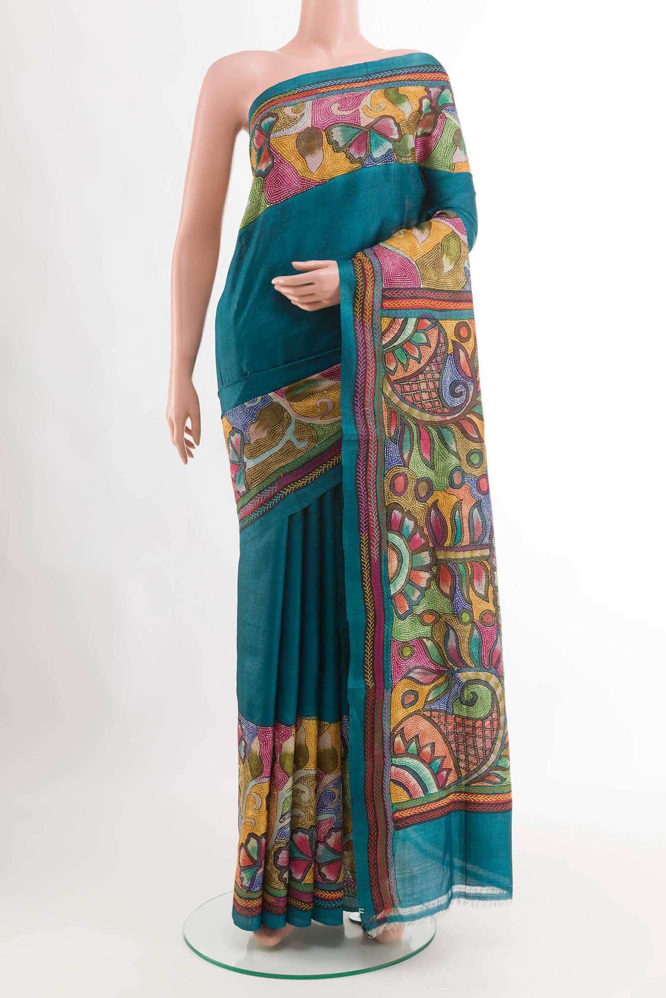 Multi Tussar Silk Saree