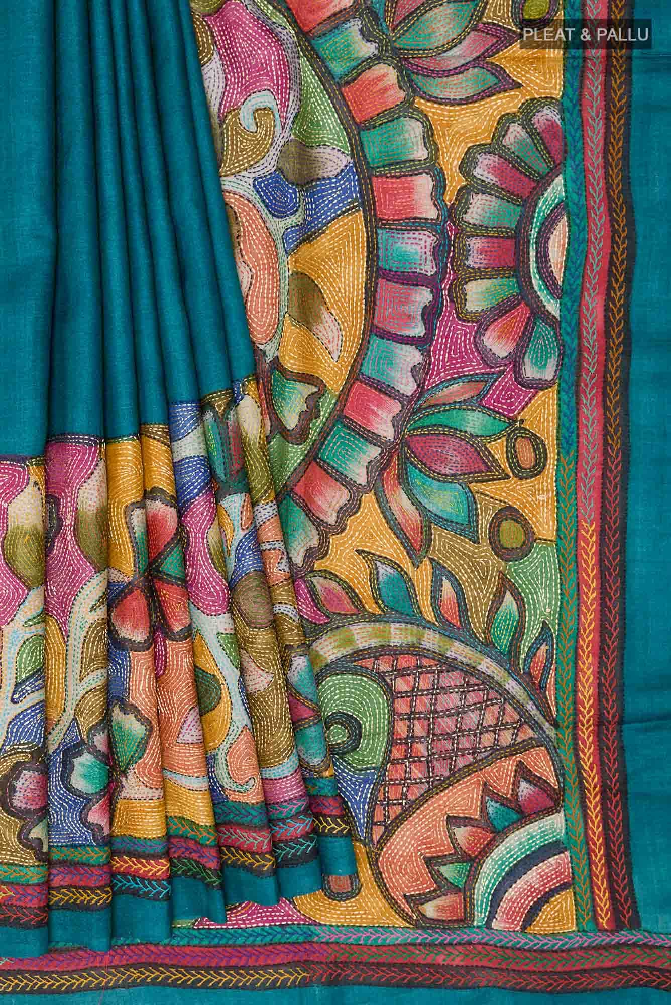 Multi Tussar Silk Saree