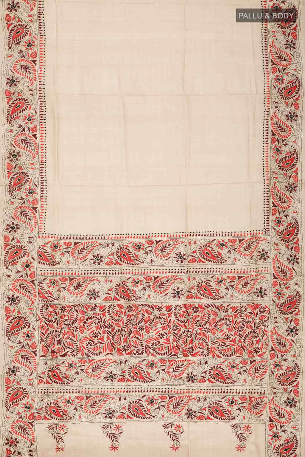 Beige Bhagalpuri Tussar Silk Saree