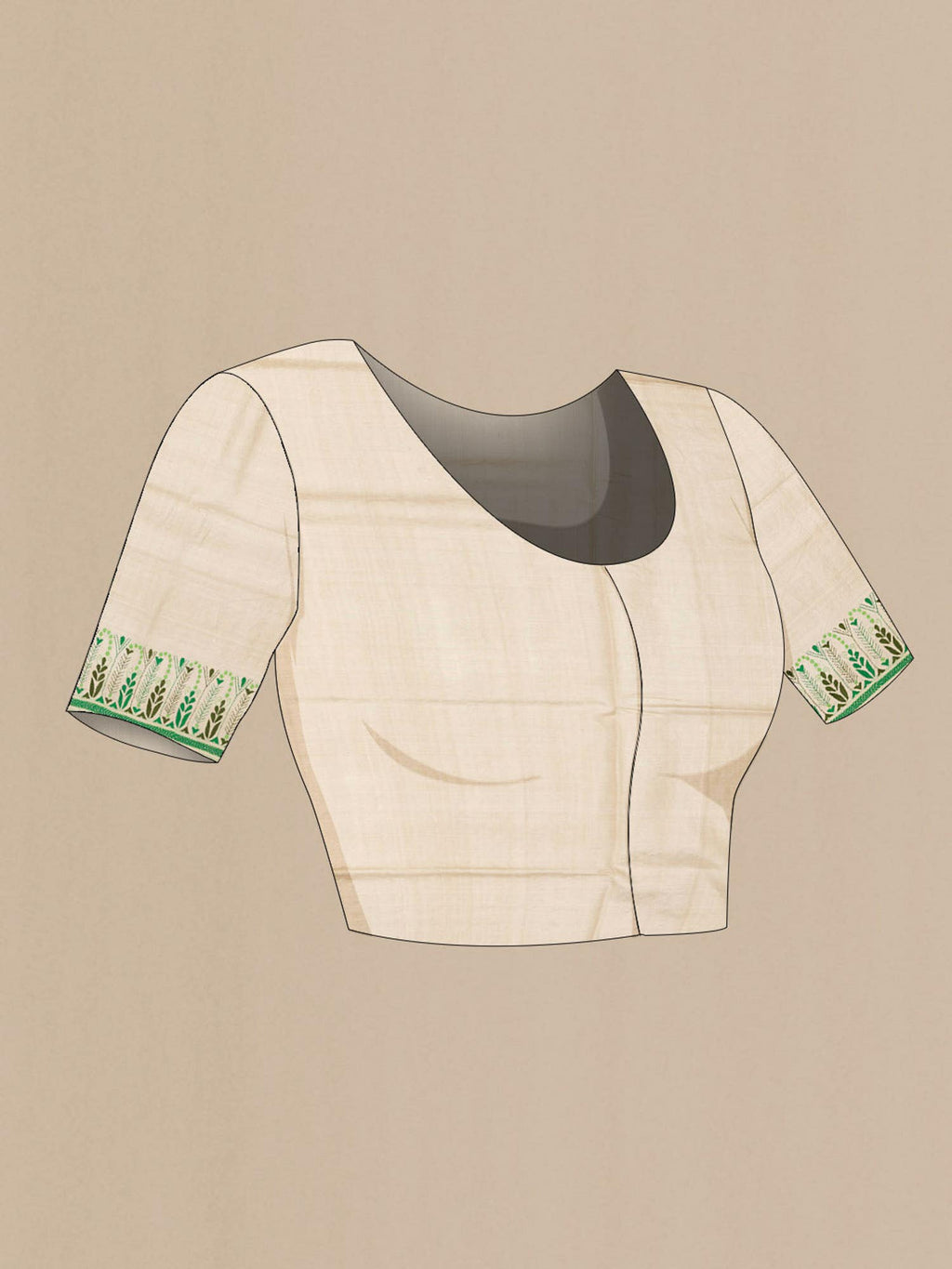 Beige Tussar Saree