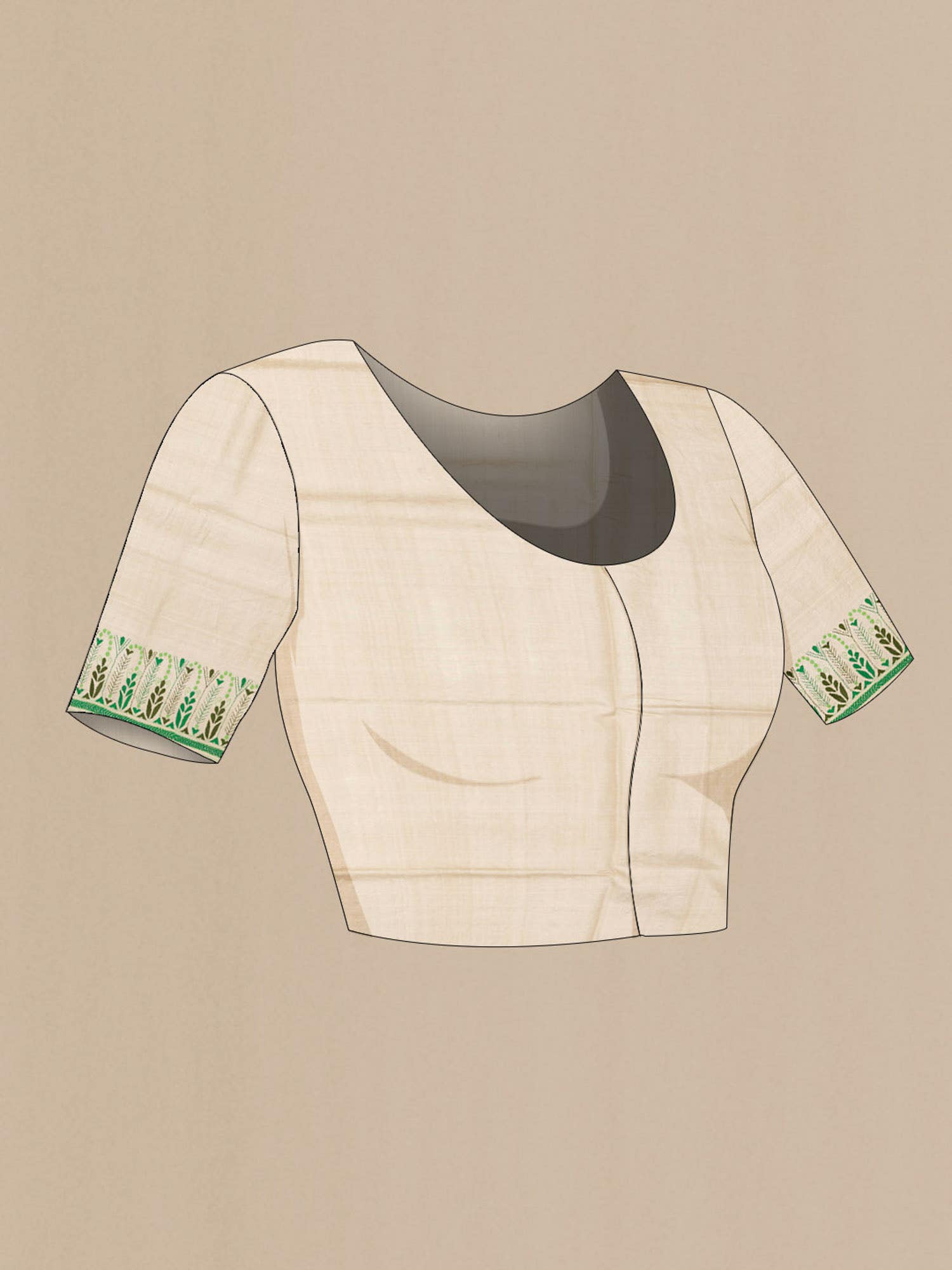Beige Tussar Saree