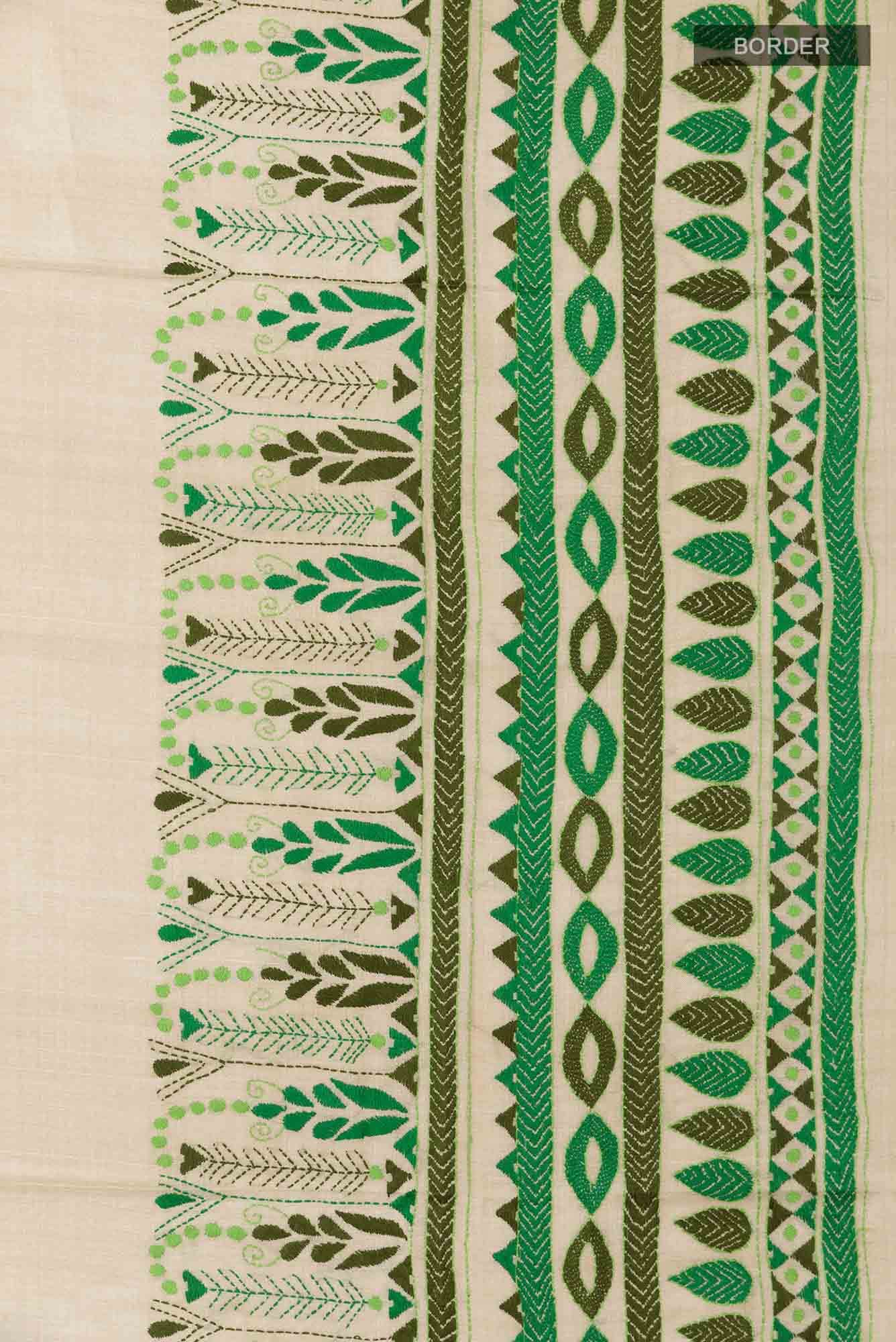 Beige Tussar Saree