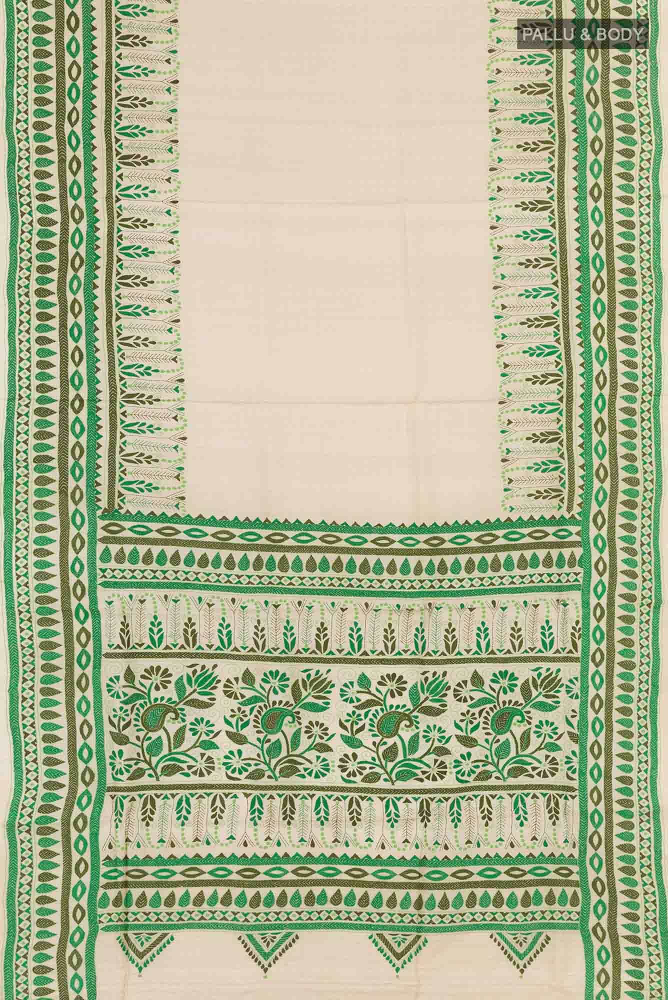 Beige Tussar Saree