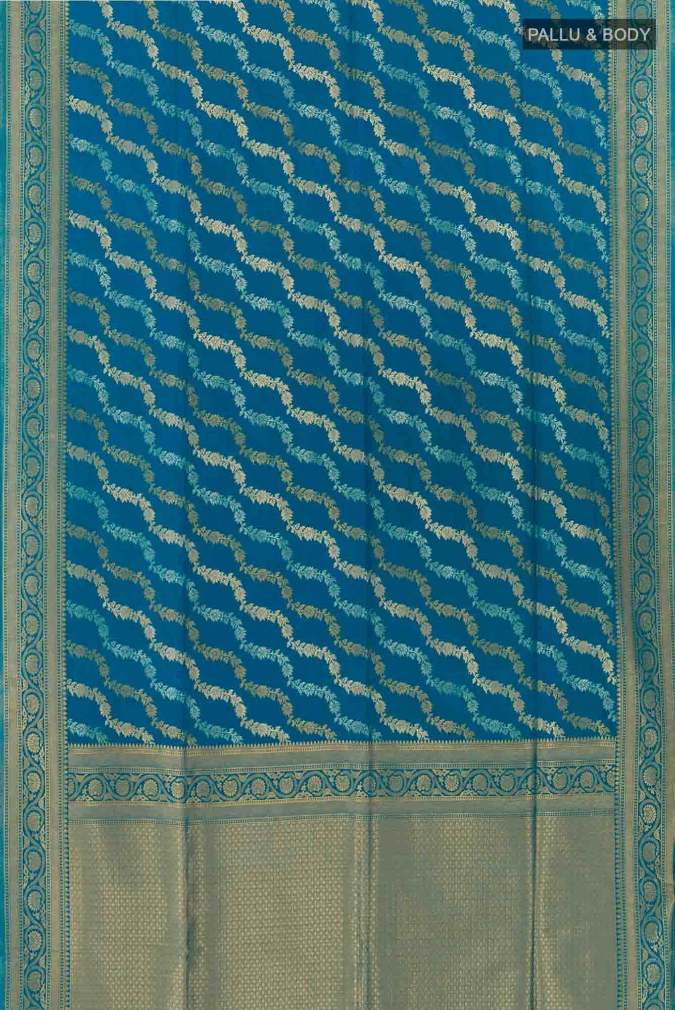Blue Blended Art Silk Saree