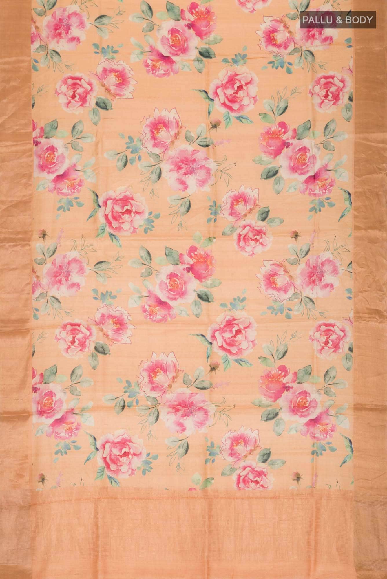 Sandal Bhagalpuri Tussar Silk Saree