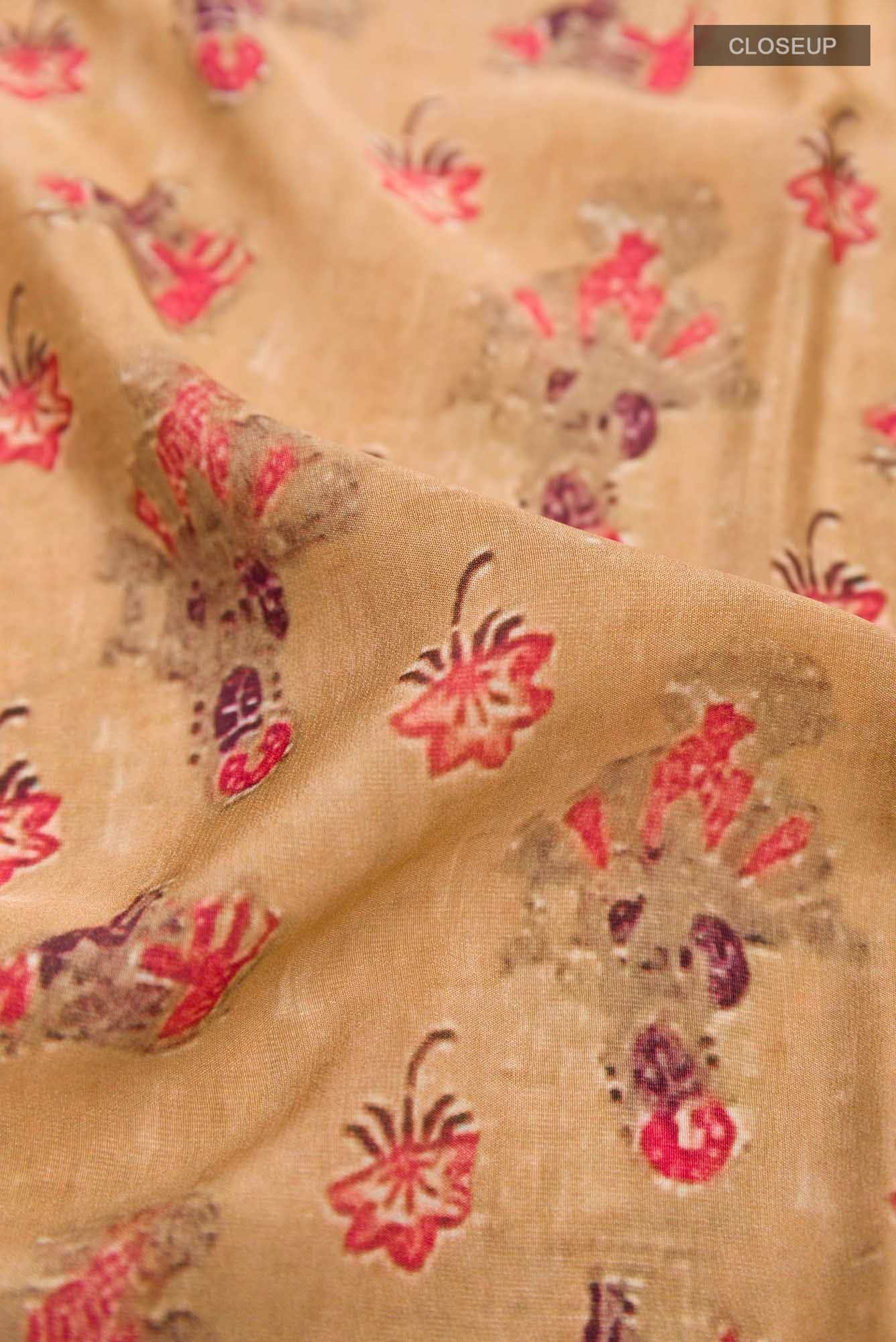 Rust Crepe Saree