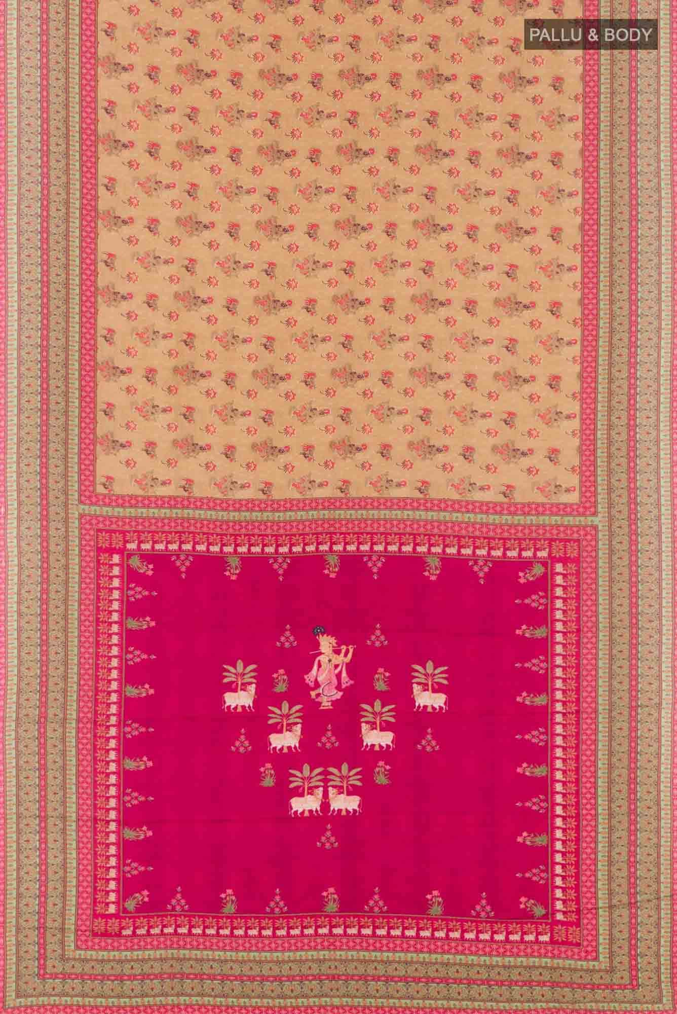 Rust Crepe Saree
