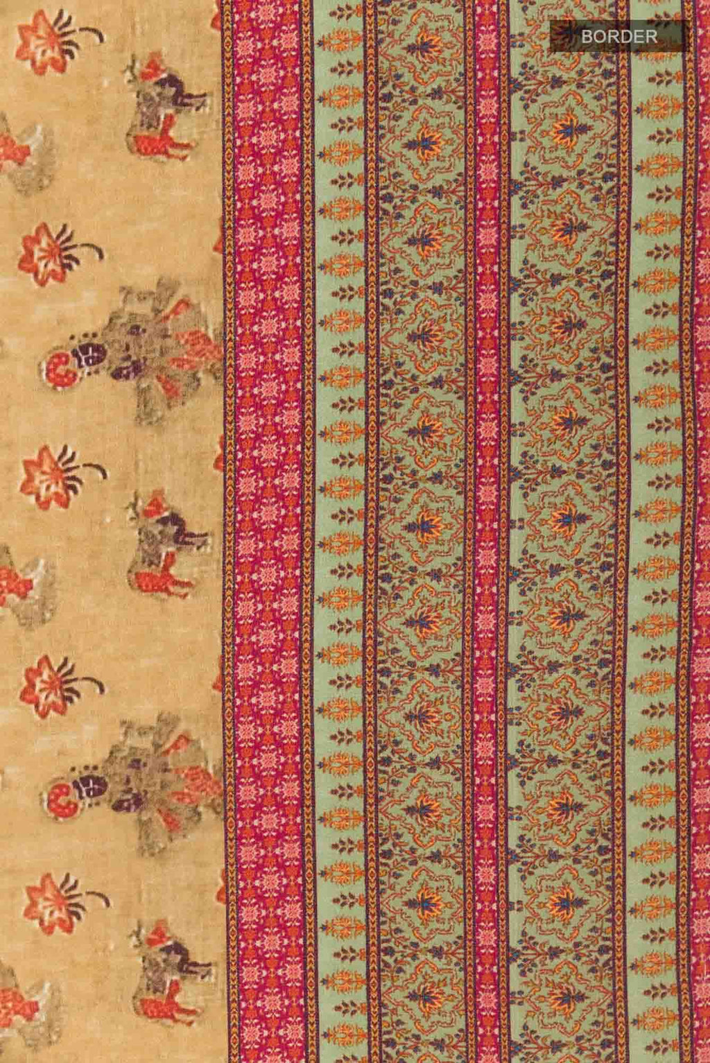 Beige Mysore Crepe Saree