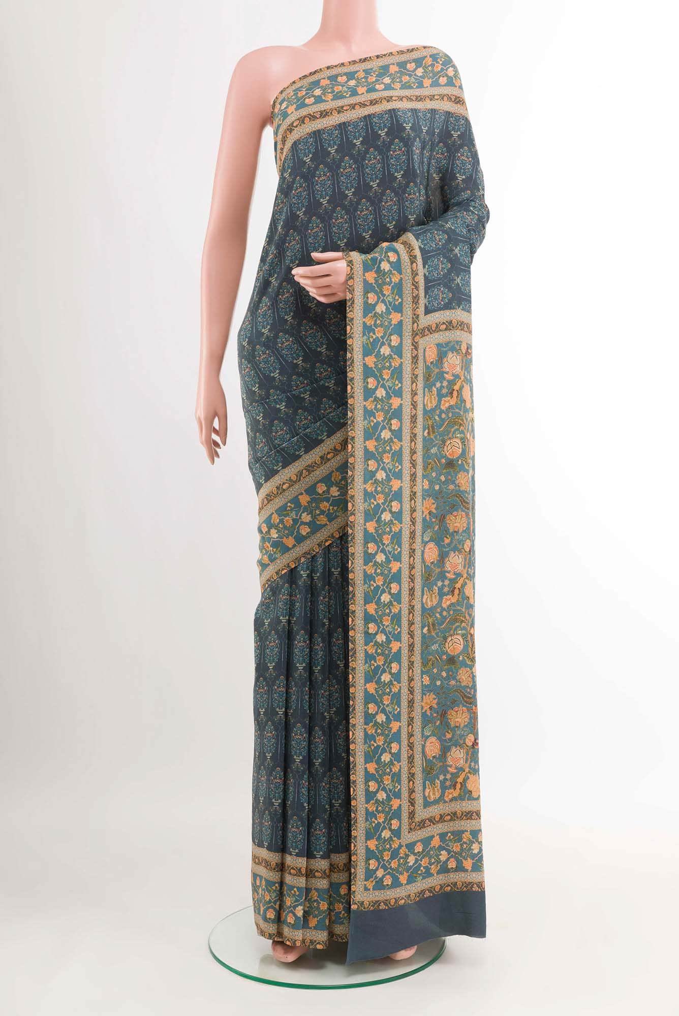 Black Crepe Saree
