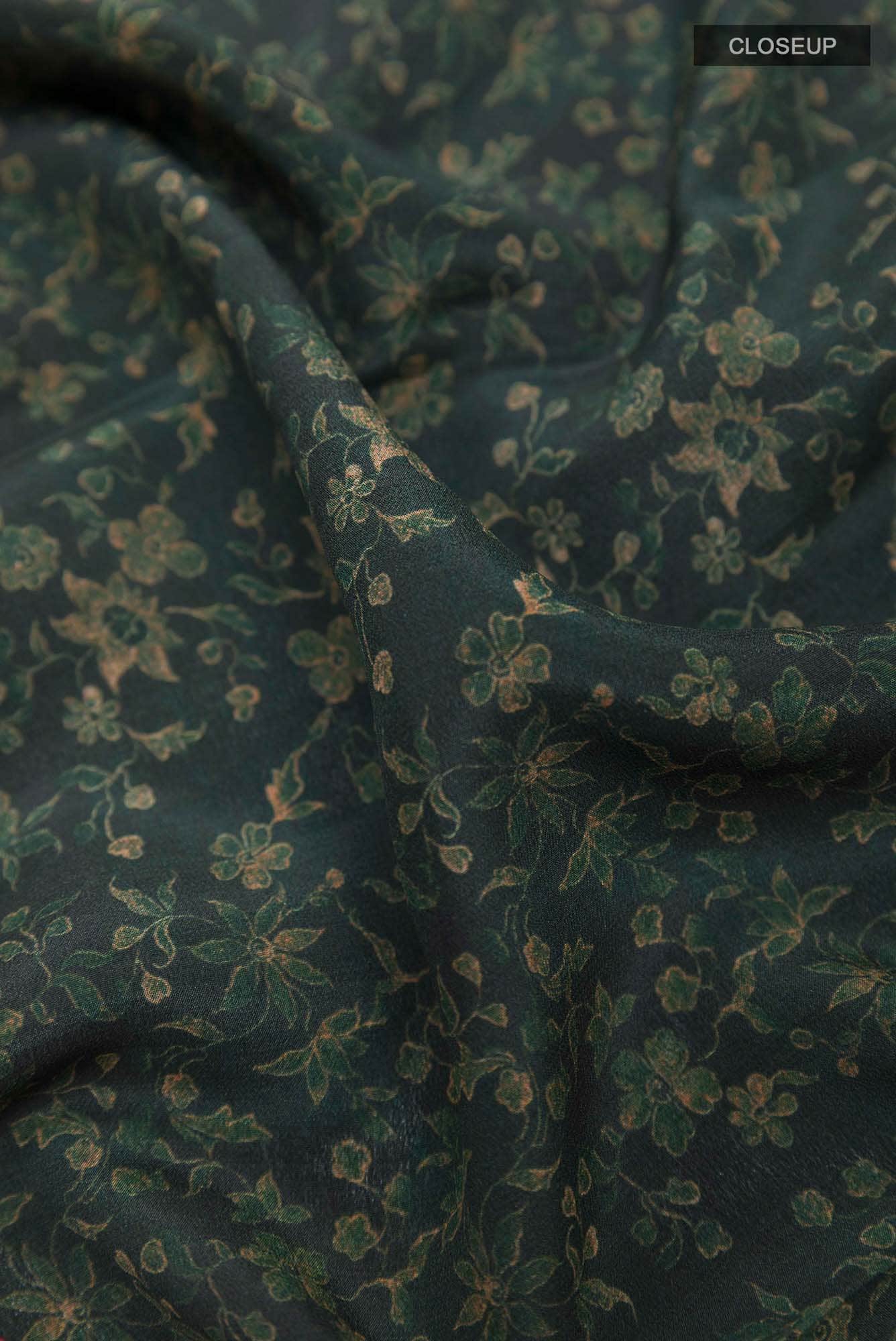 Green Crepe Saree