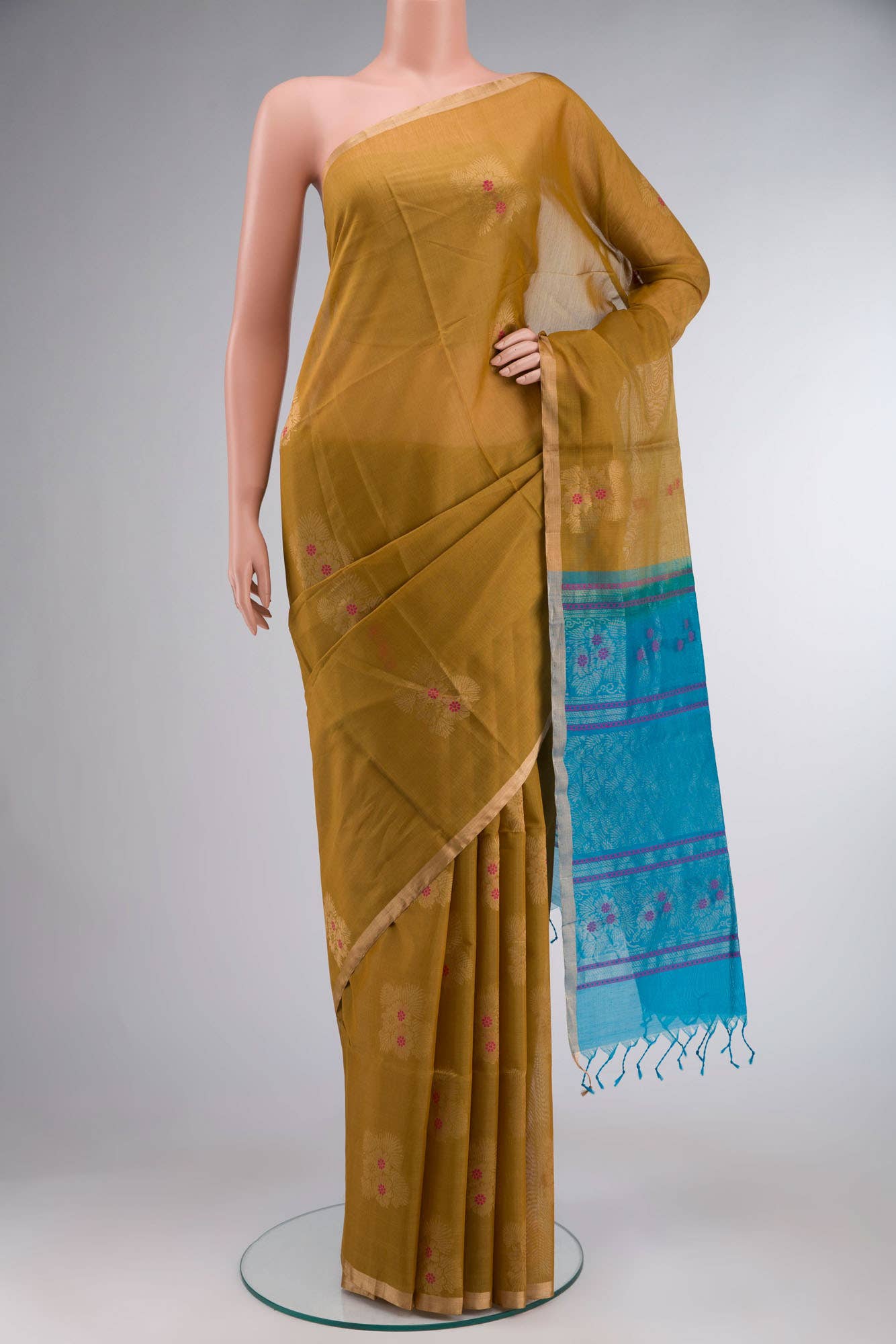 Mustard Silk Cotton Saree