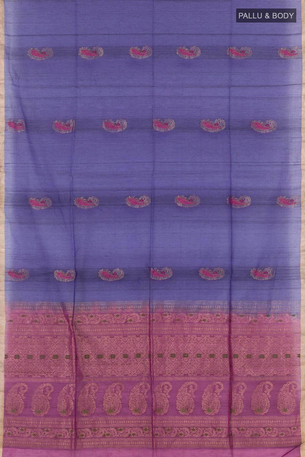 Blue Blended Kora Cotton Saree