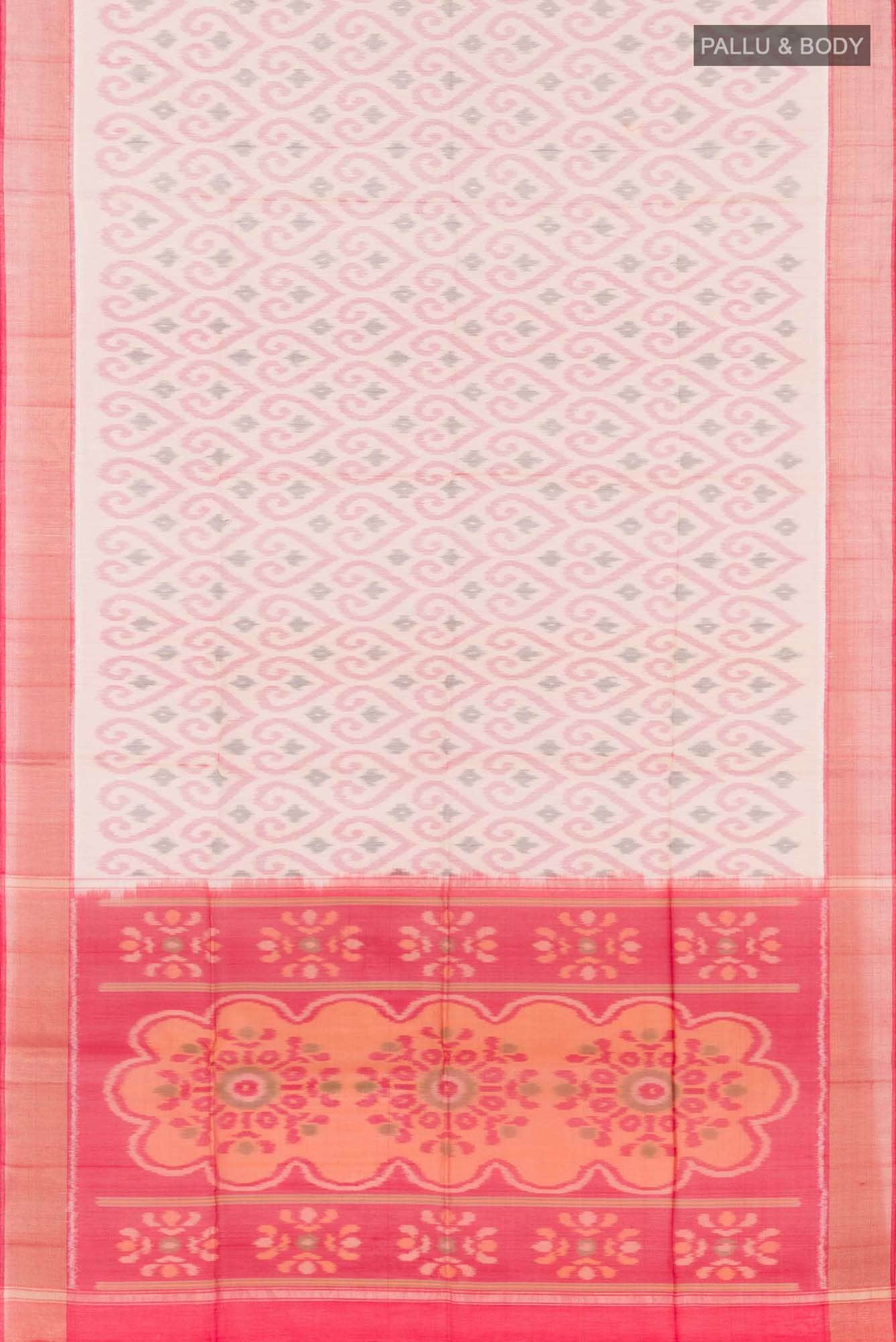 Beige Blended Kora Cotton Saree