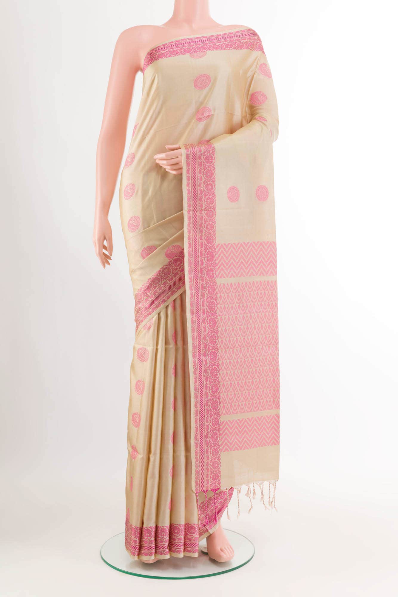 Beige Soft Silk Saree