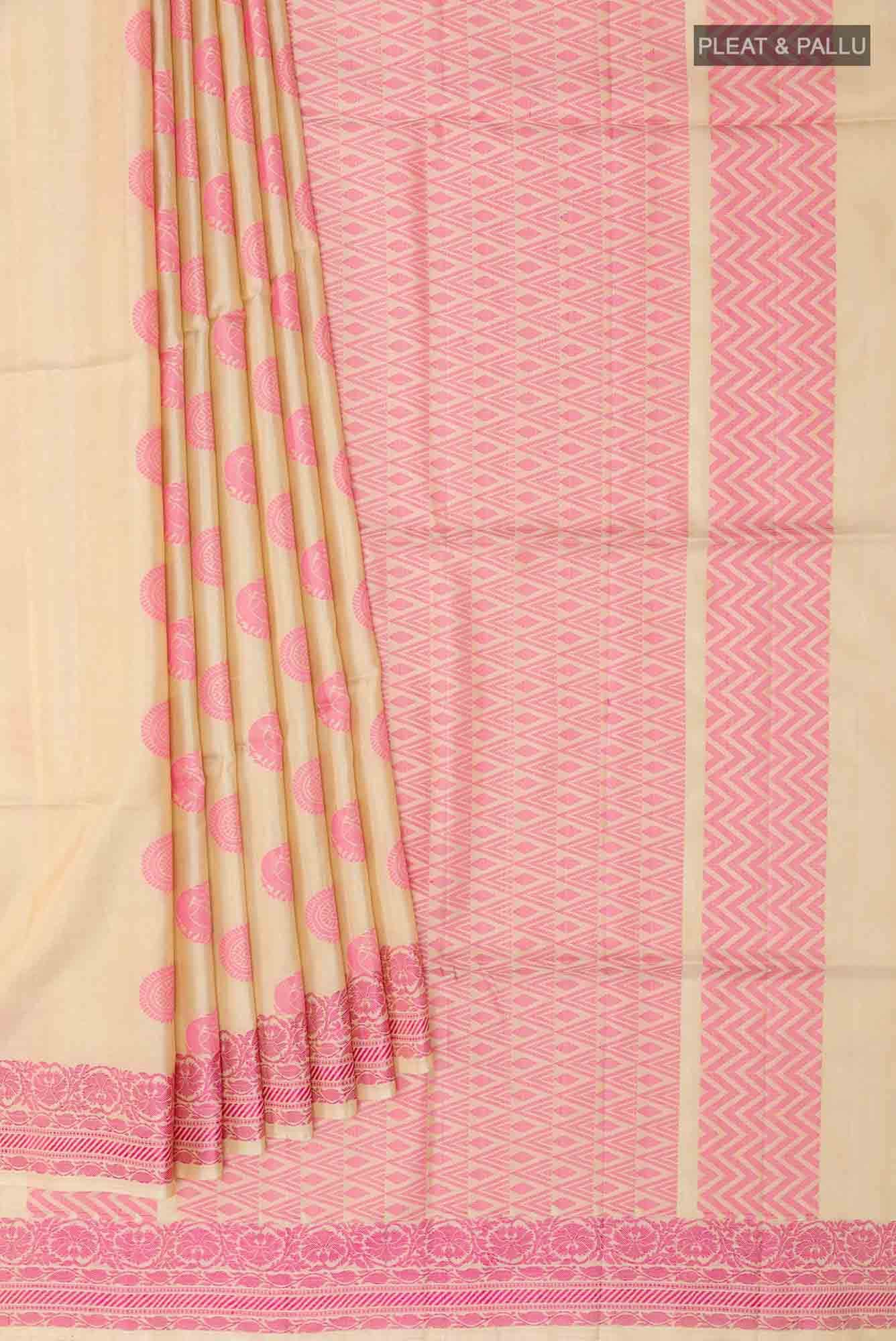 Beige Soft Silk Saree