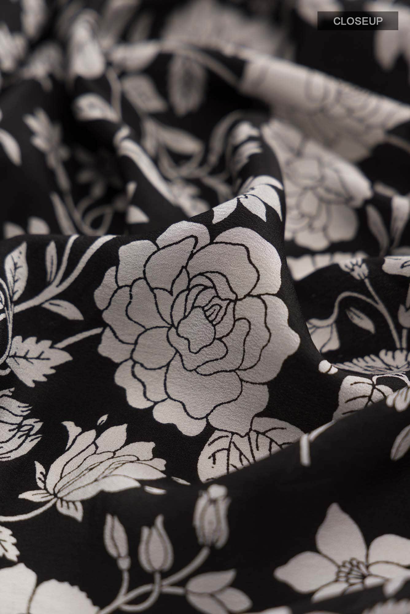 Black Mysore Crepe Saree