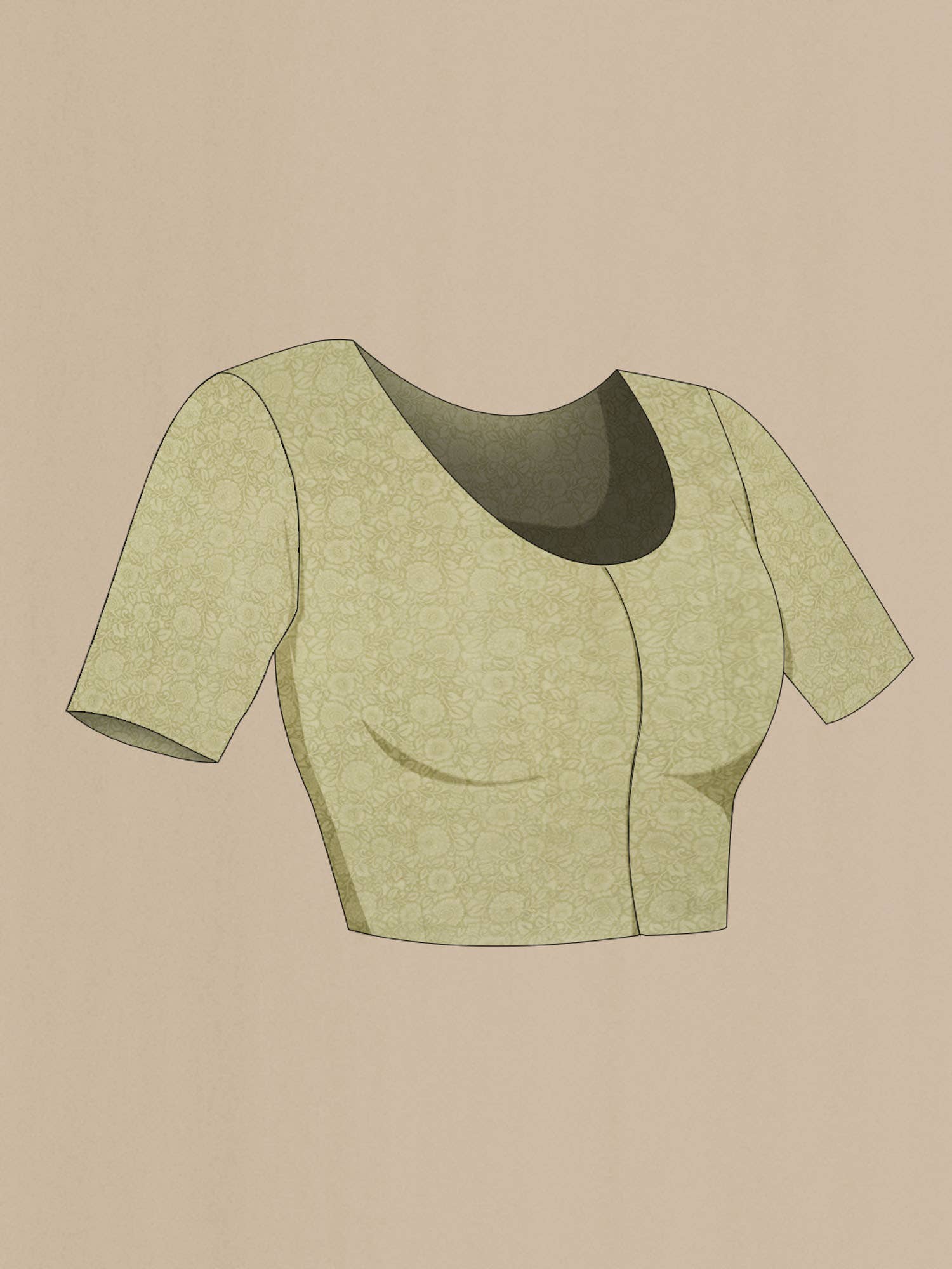 Sage Green Mysore Crepe Saree