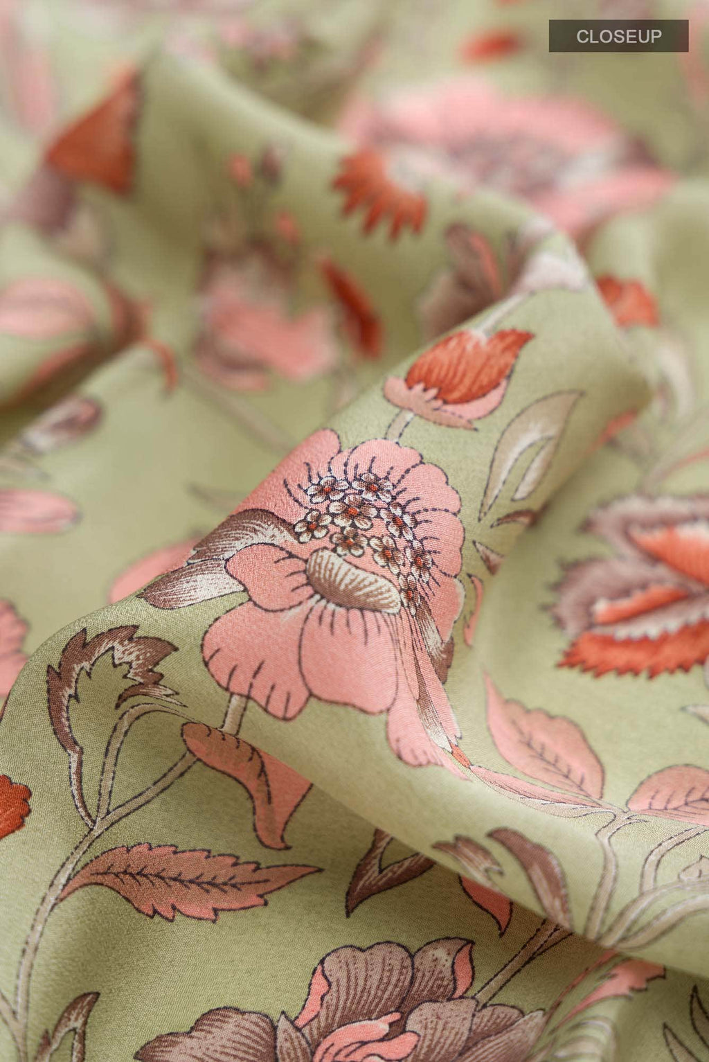 Sage Green Mysore Crepe Saree