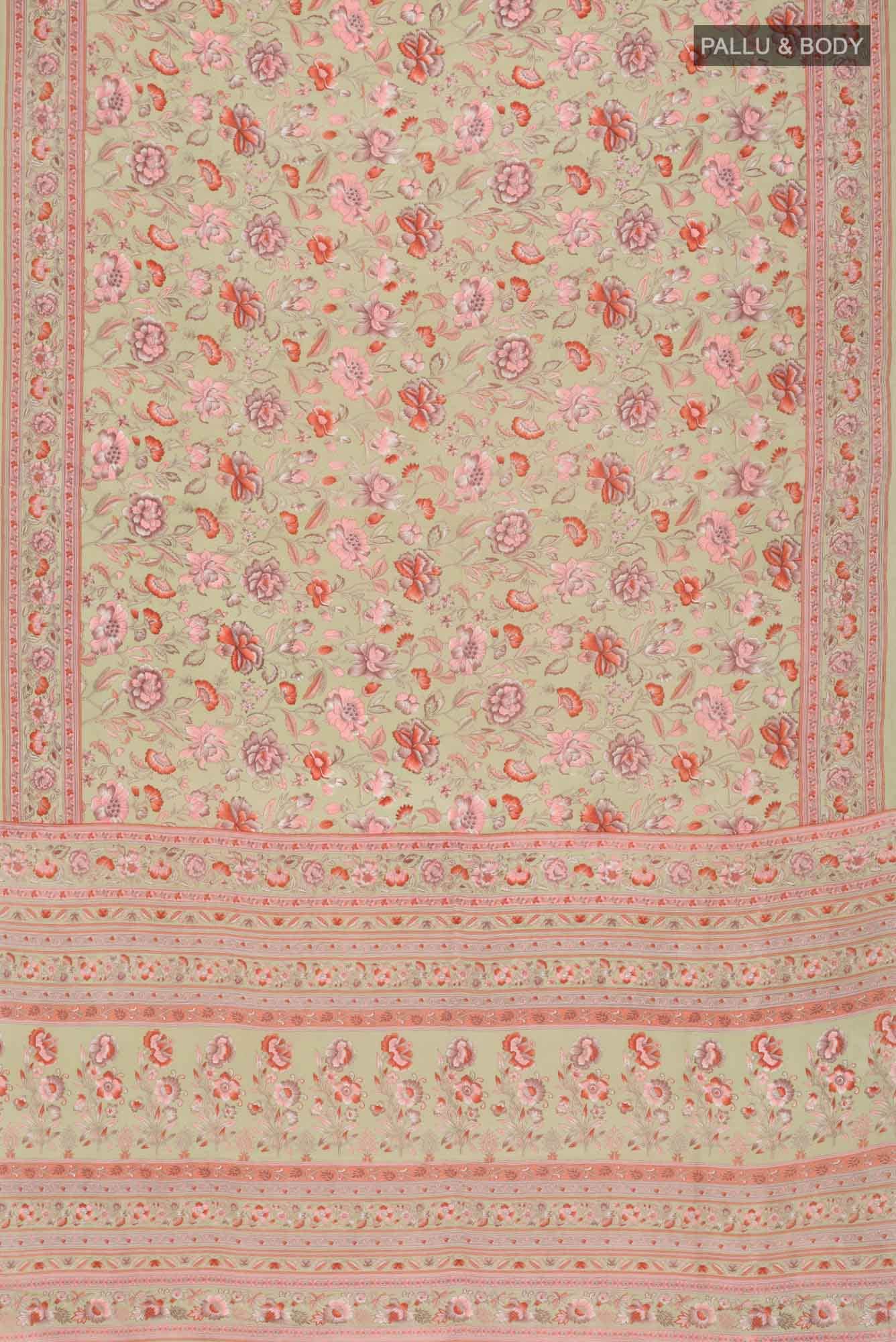 Sage Green Mysore Crepe Saree