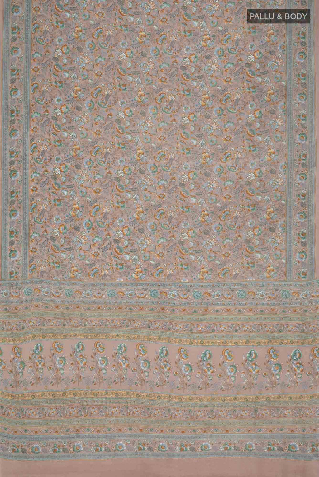 Grey Mysore Crepe Saree