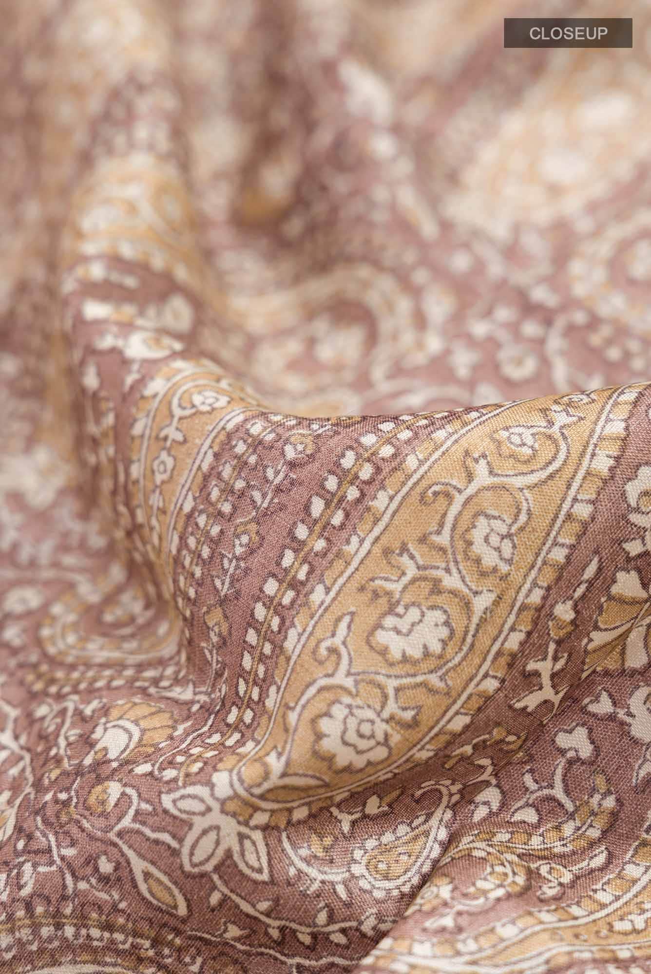 Brown Bhagalpuri Tussar Silk Saree