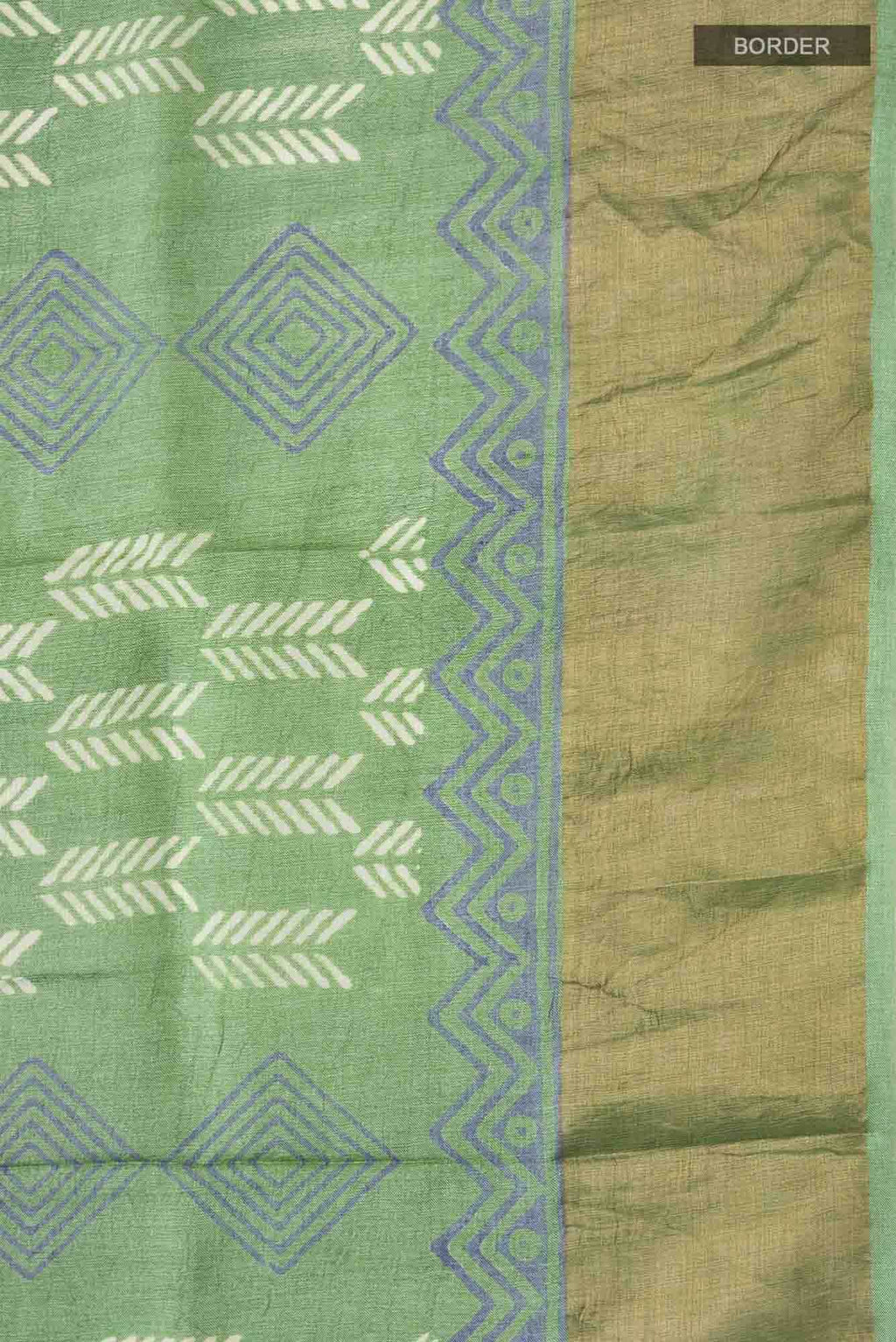 Green Bhagalpuri Tussar Silk Saree
