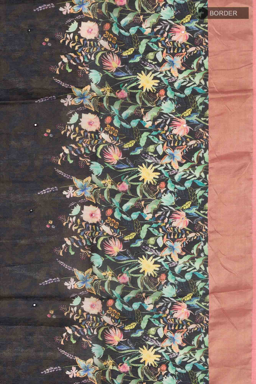 Black Bhagalpuri Tussar Silk Saree