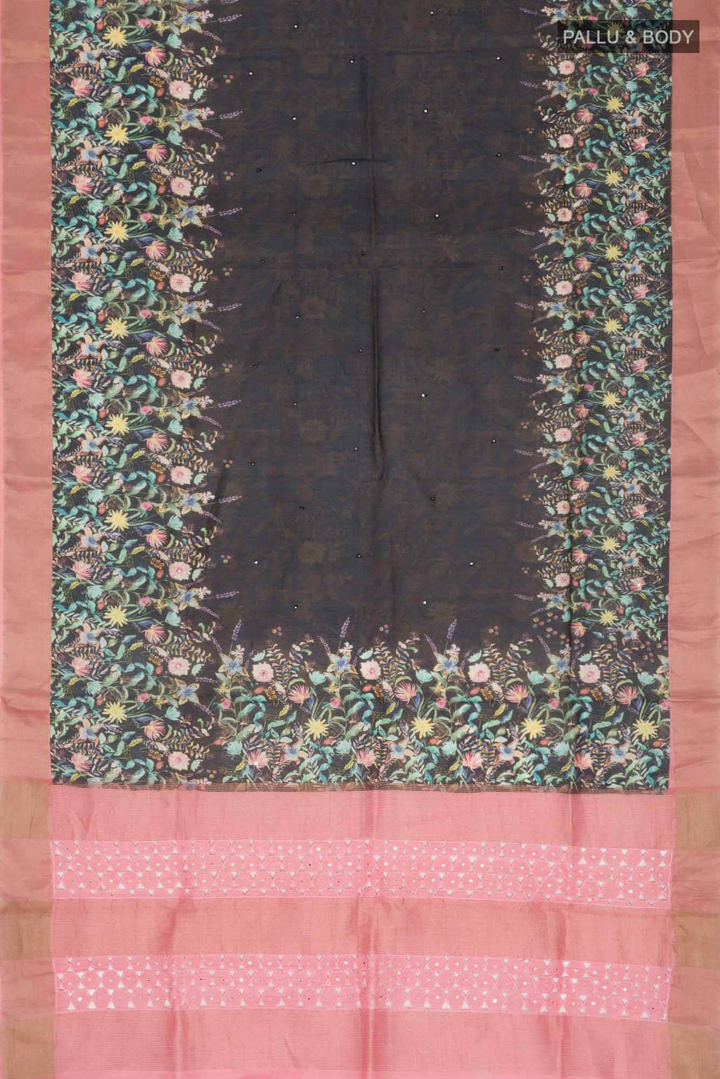 Black Bhagalpuri Tussar Silk Saree
