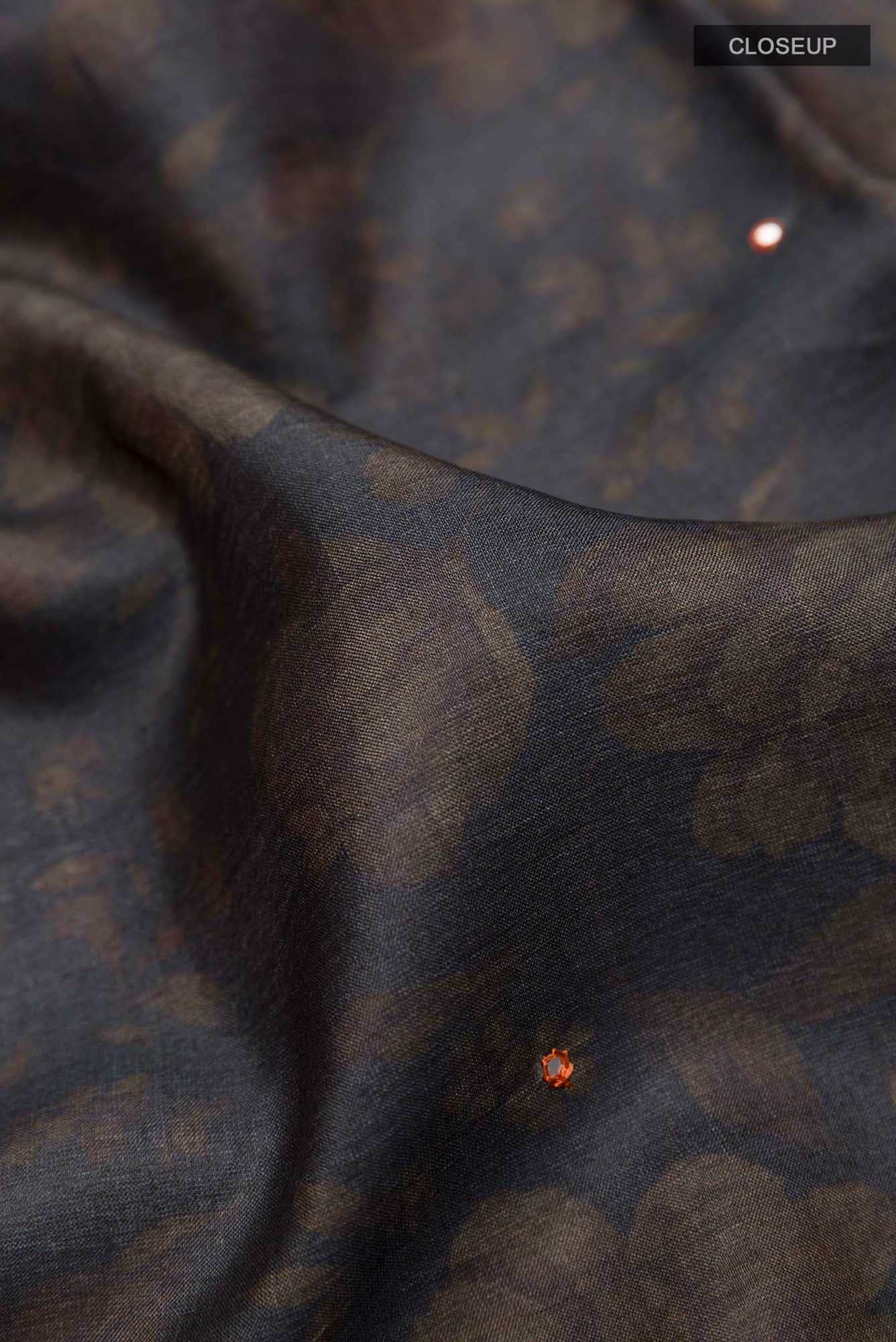Black Tussar Saree