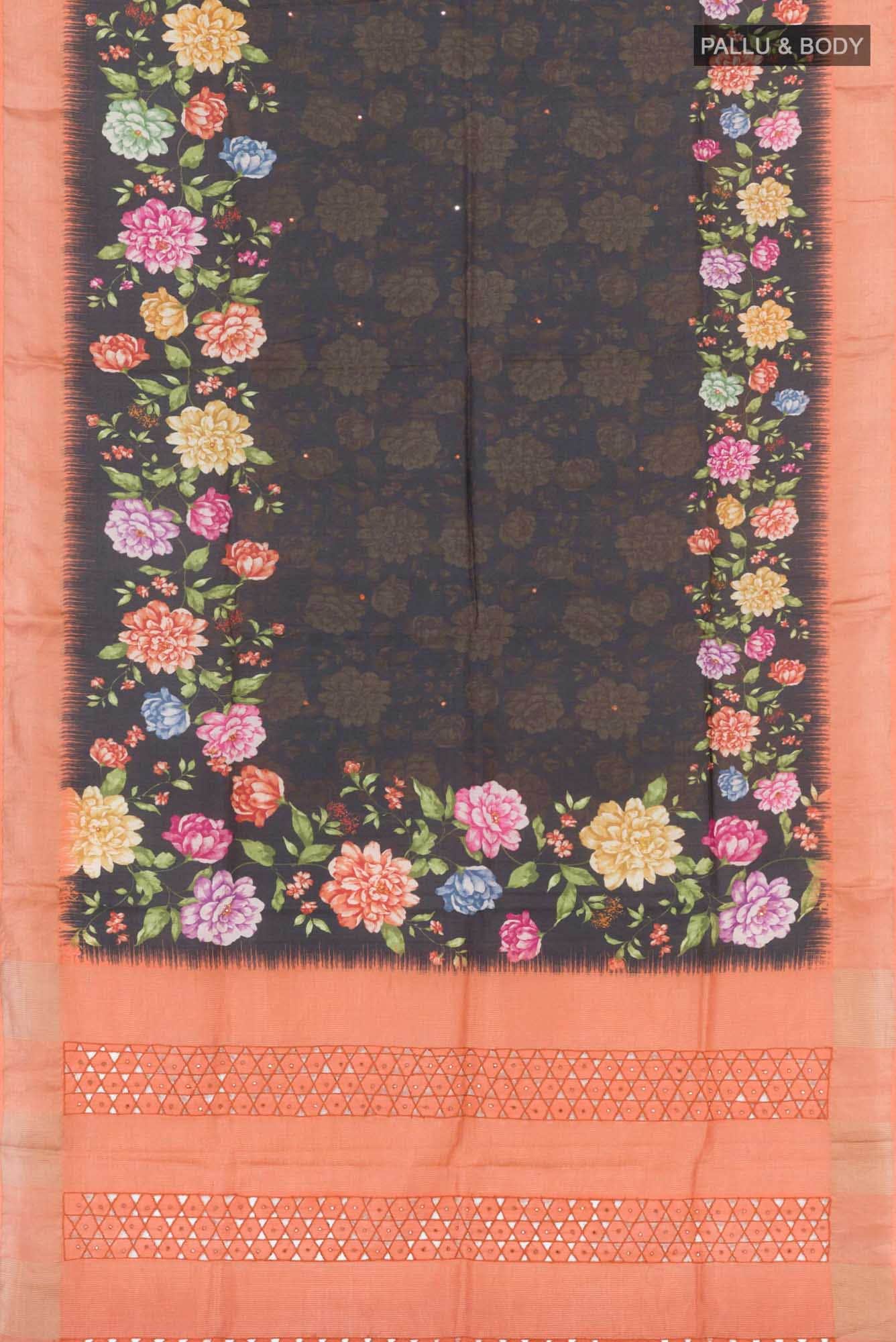 Black Tussar Saree