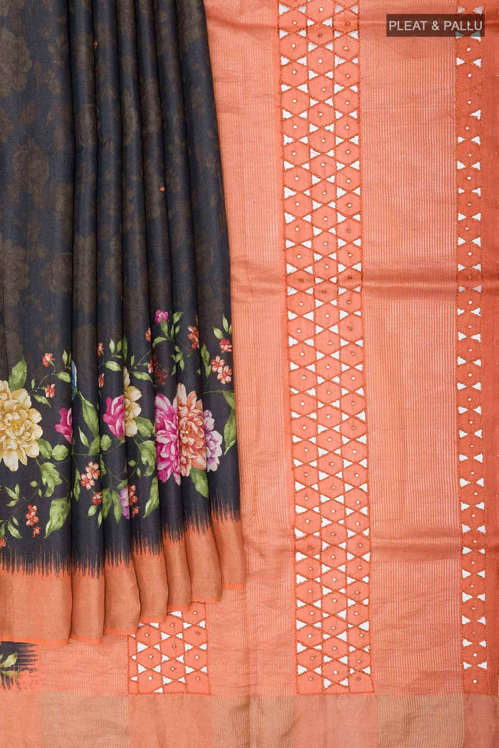 Black Tussar Saree