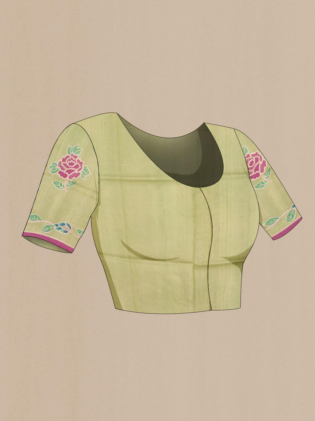 Green Bhagalpuri Tussar Silk Saree