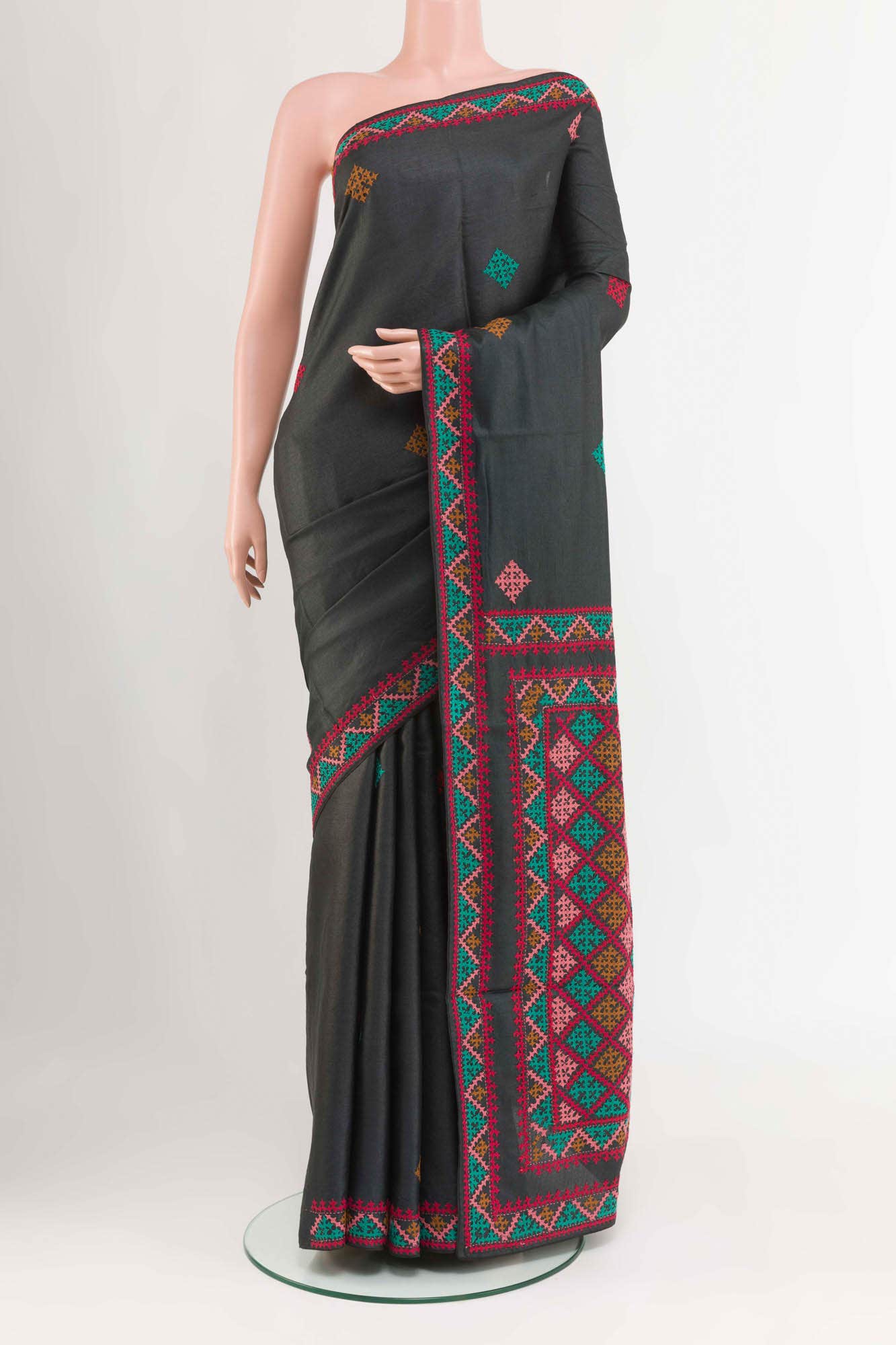 Black Tussar Saree
