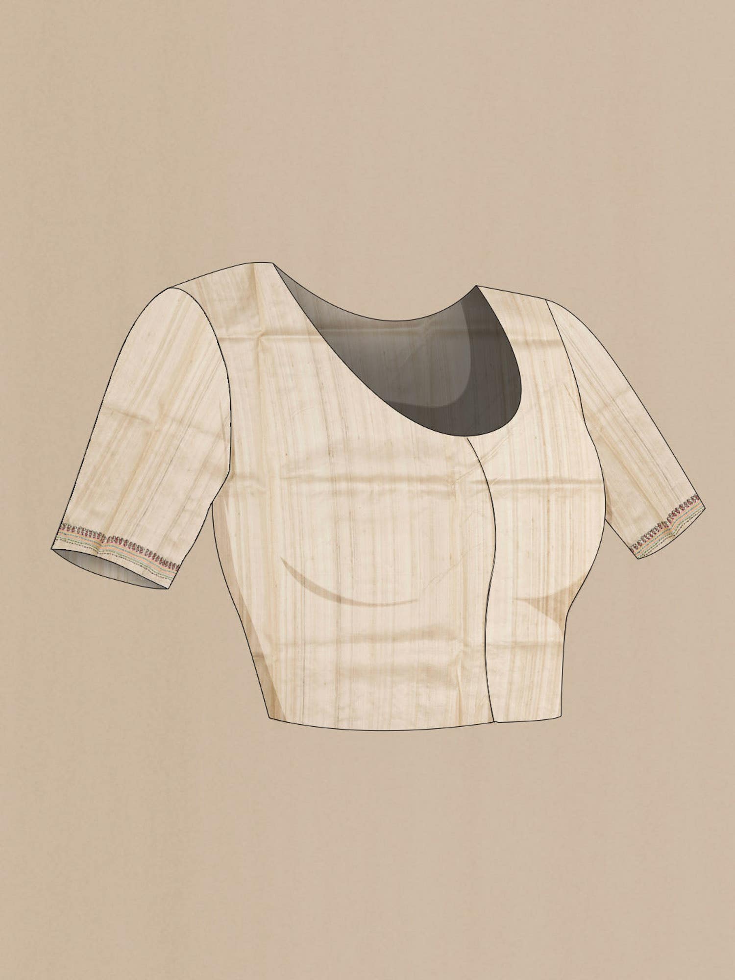 Beige Tussar Saree