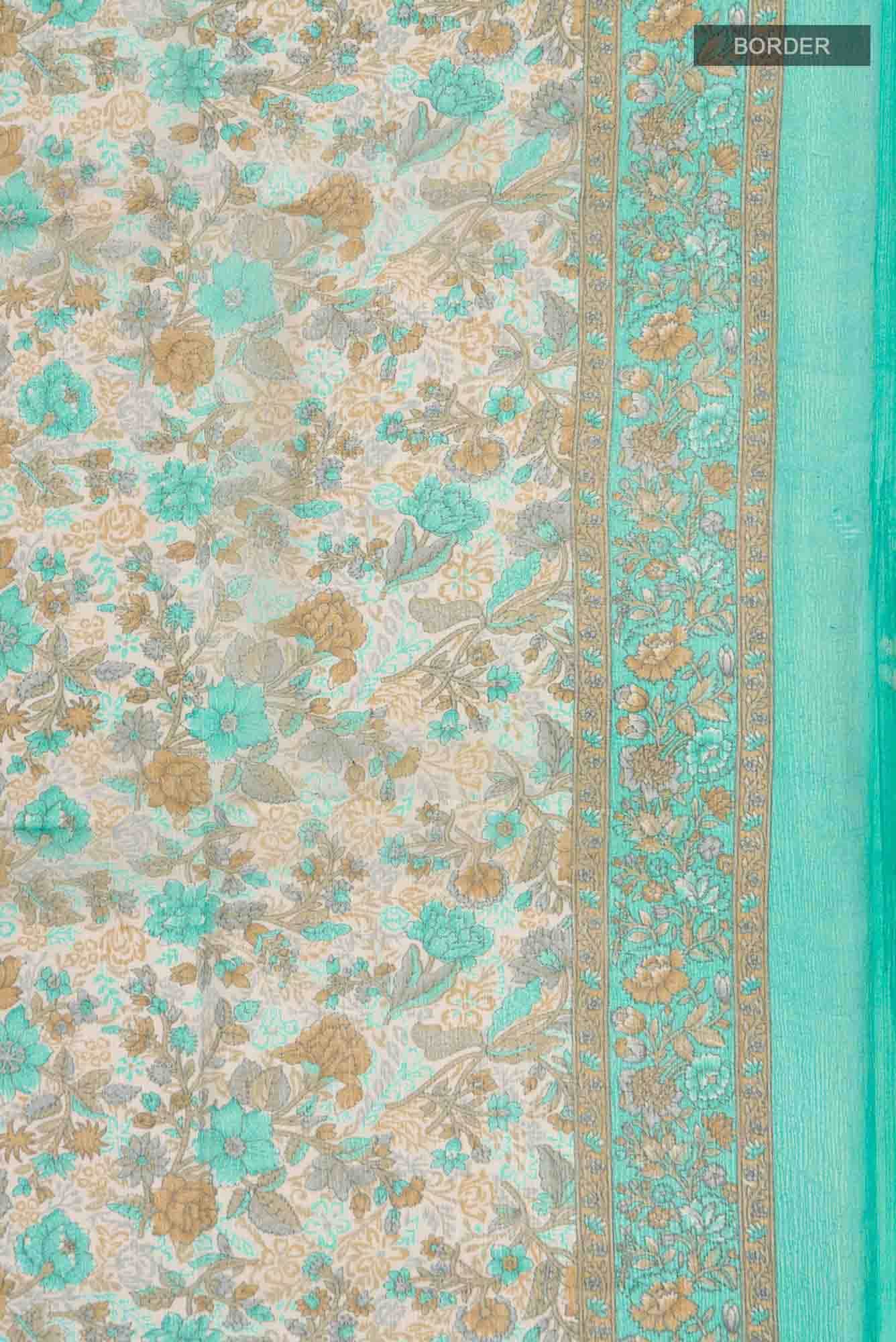 Cream Mysore Chiffon Saree