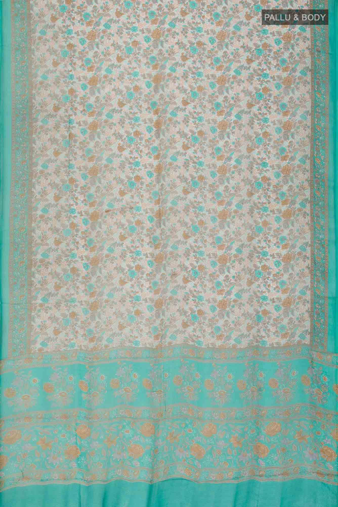 Cream Mysore Chiffon Saree