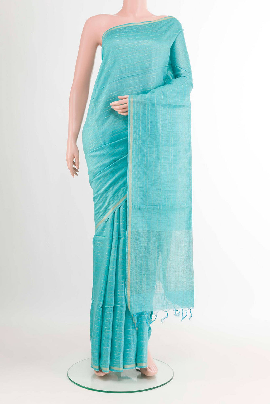 Blue Tussar Saree