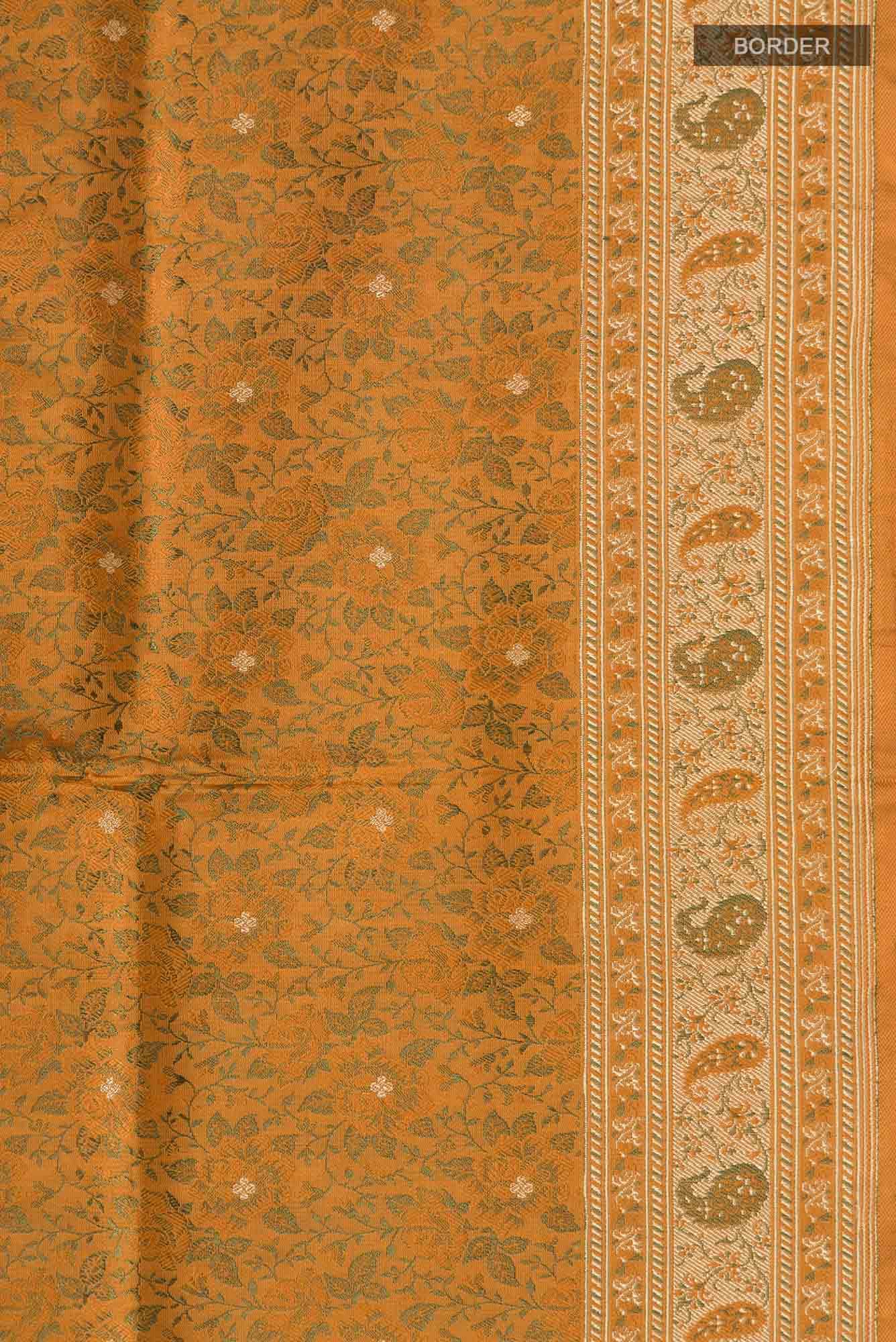 Mustard Banarasi Silk Saree