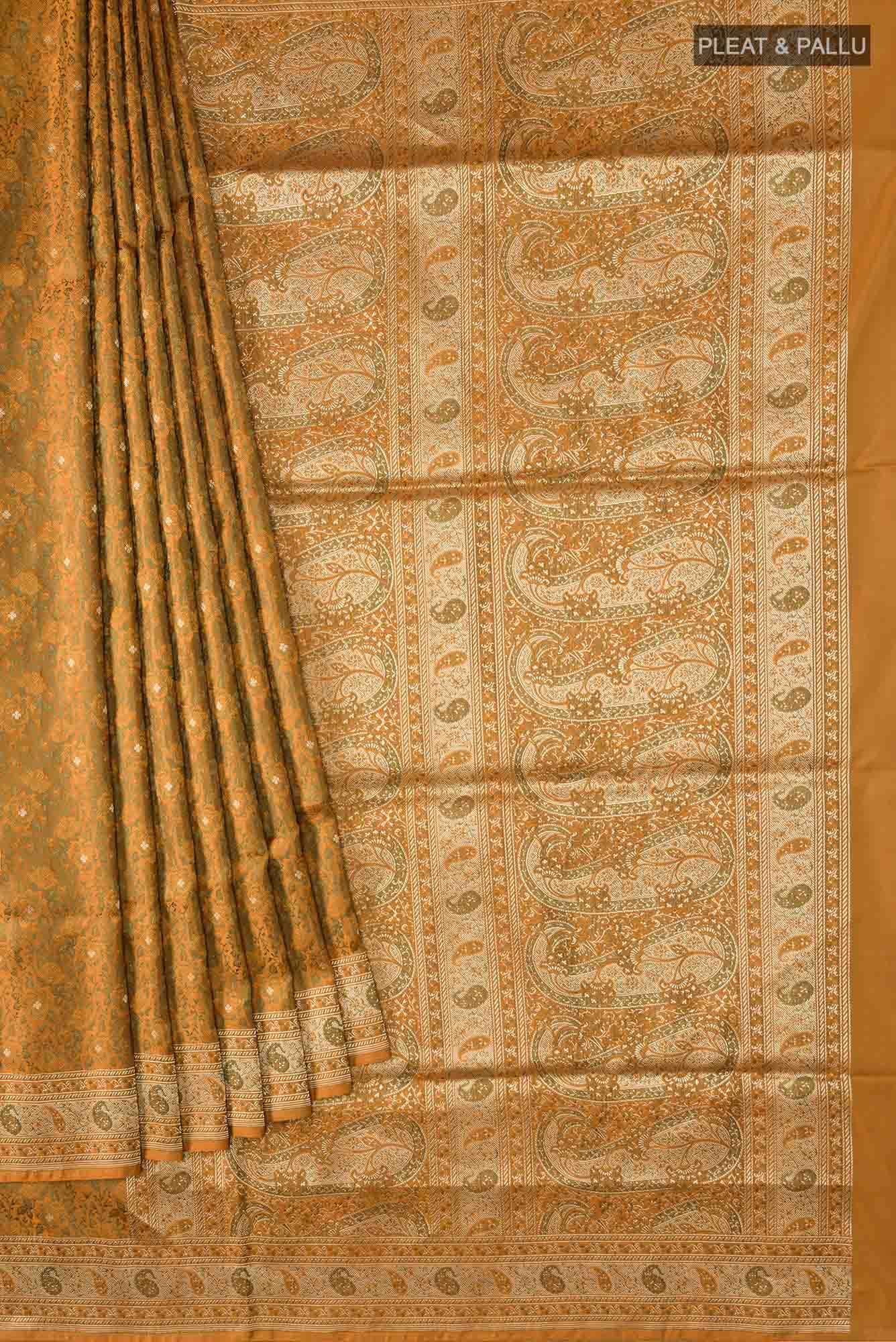 Mustard Banarasi Silk Saree