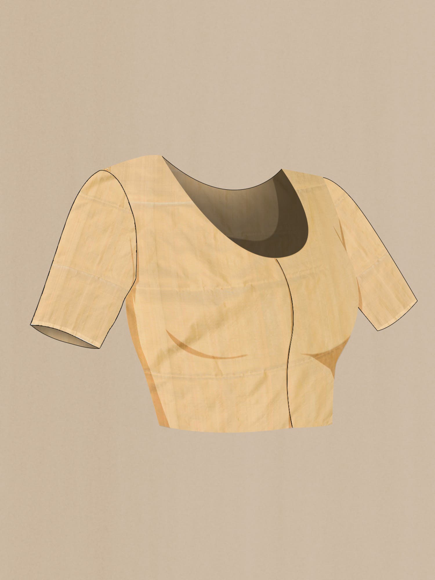 Beige Banarasi Tanchoi Silk Saree