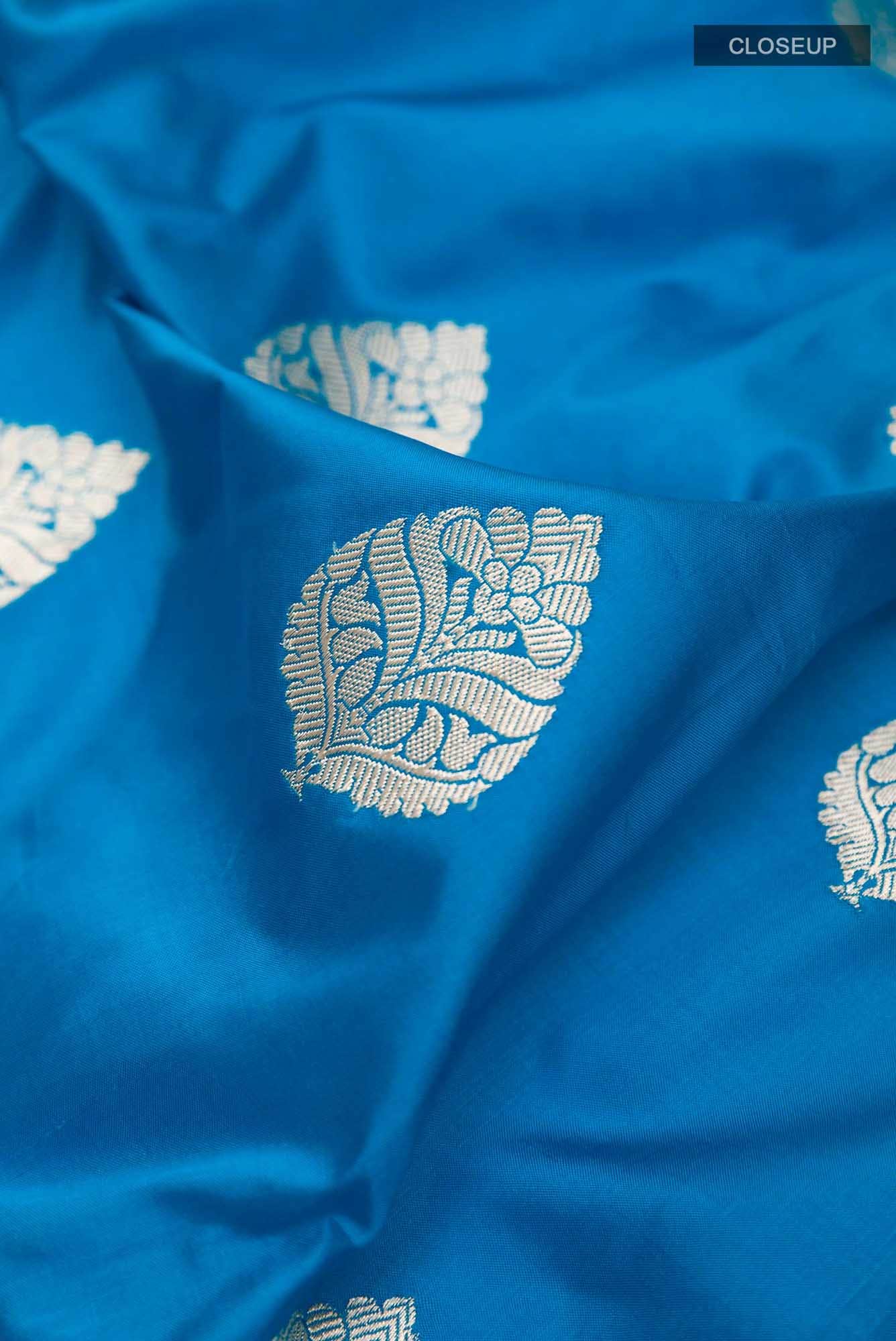 Blue Banarasi Katan Silk Saree