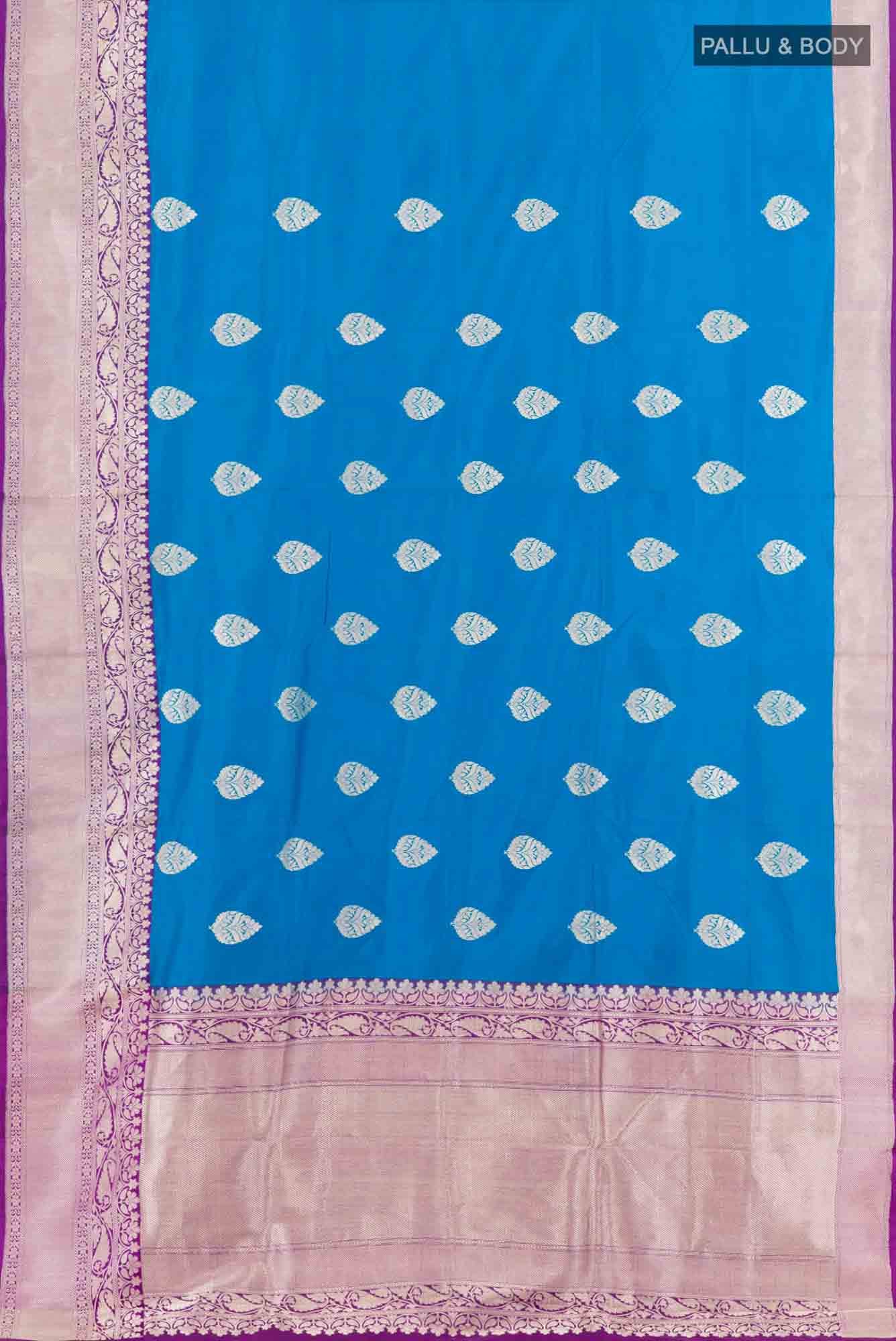 Blue Banarasi Katan Silk Saree