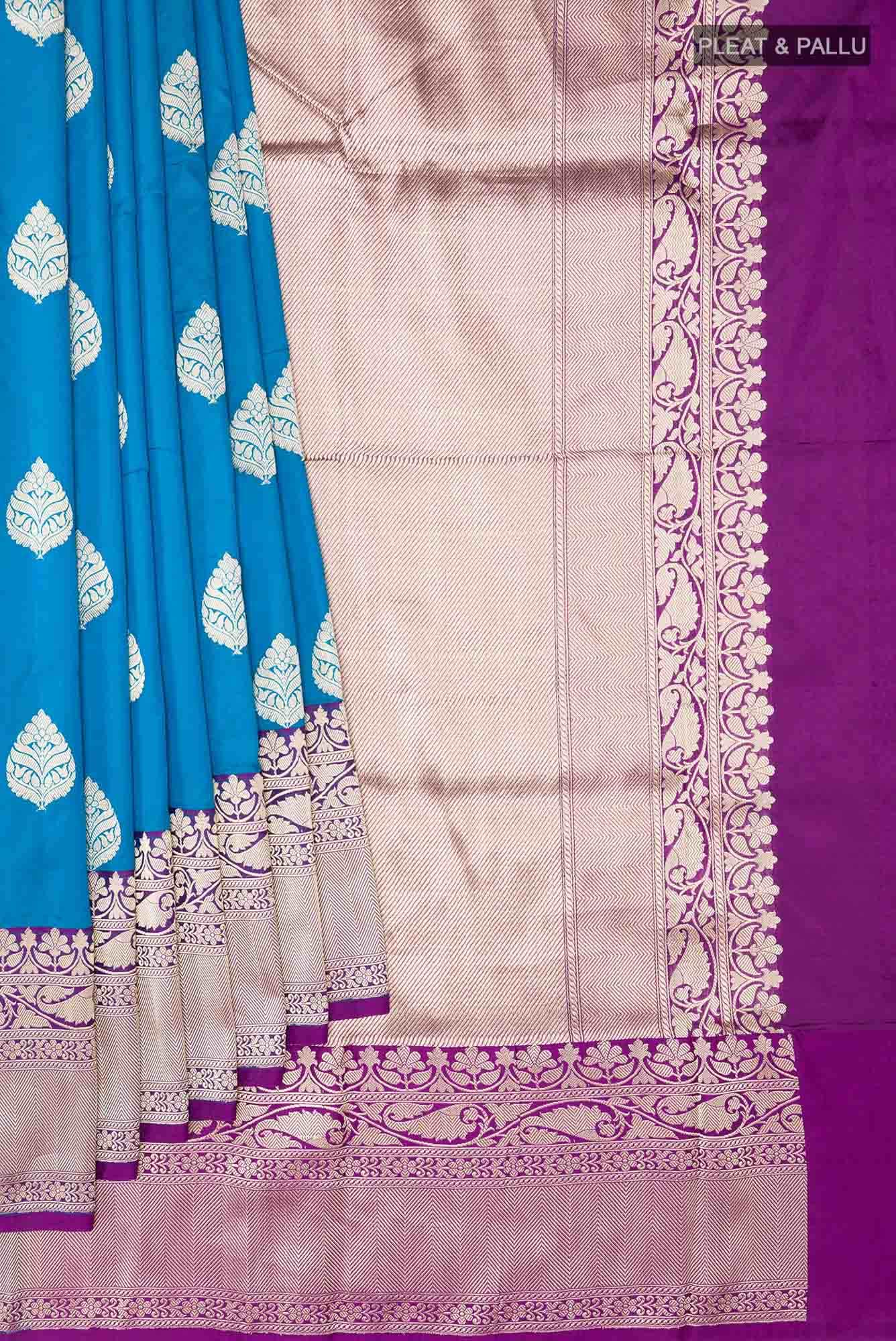 Blue Banarasi Katan Silk Saree