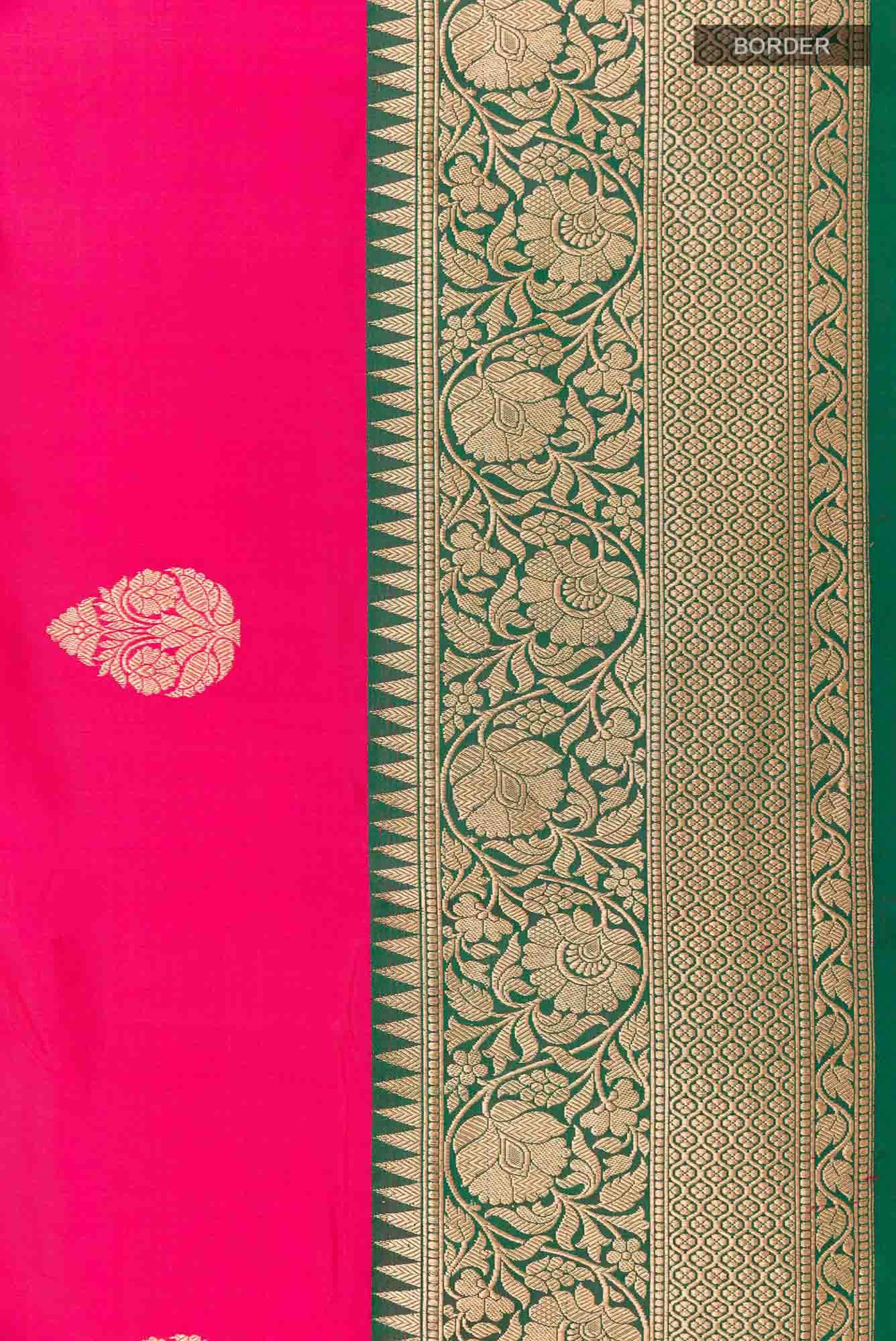 Rani Pink Banarasi Katan Silk Saree