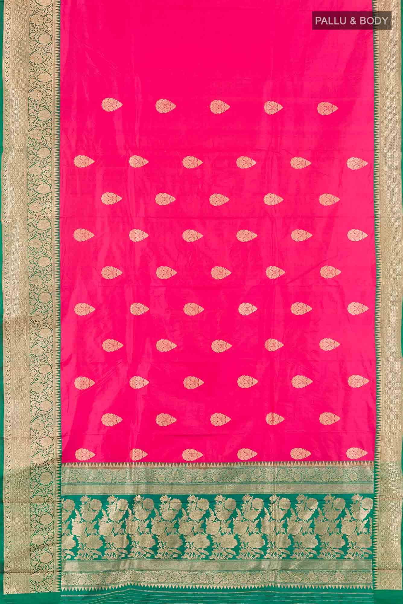 Rani Pink Banarasi Katan Silk Saree