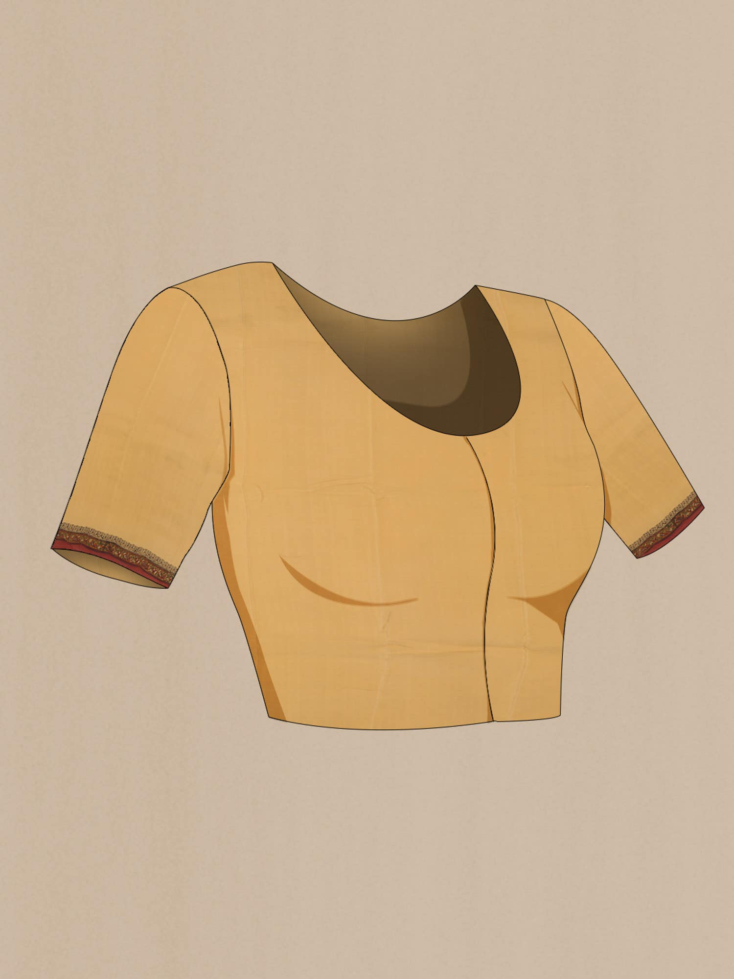 Beige Mysore Crepe Saree